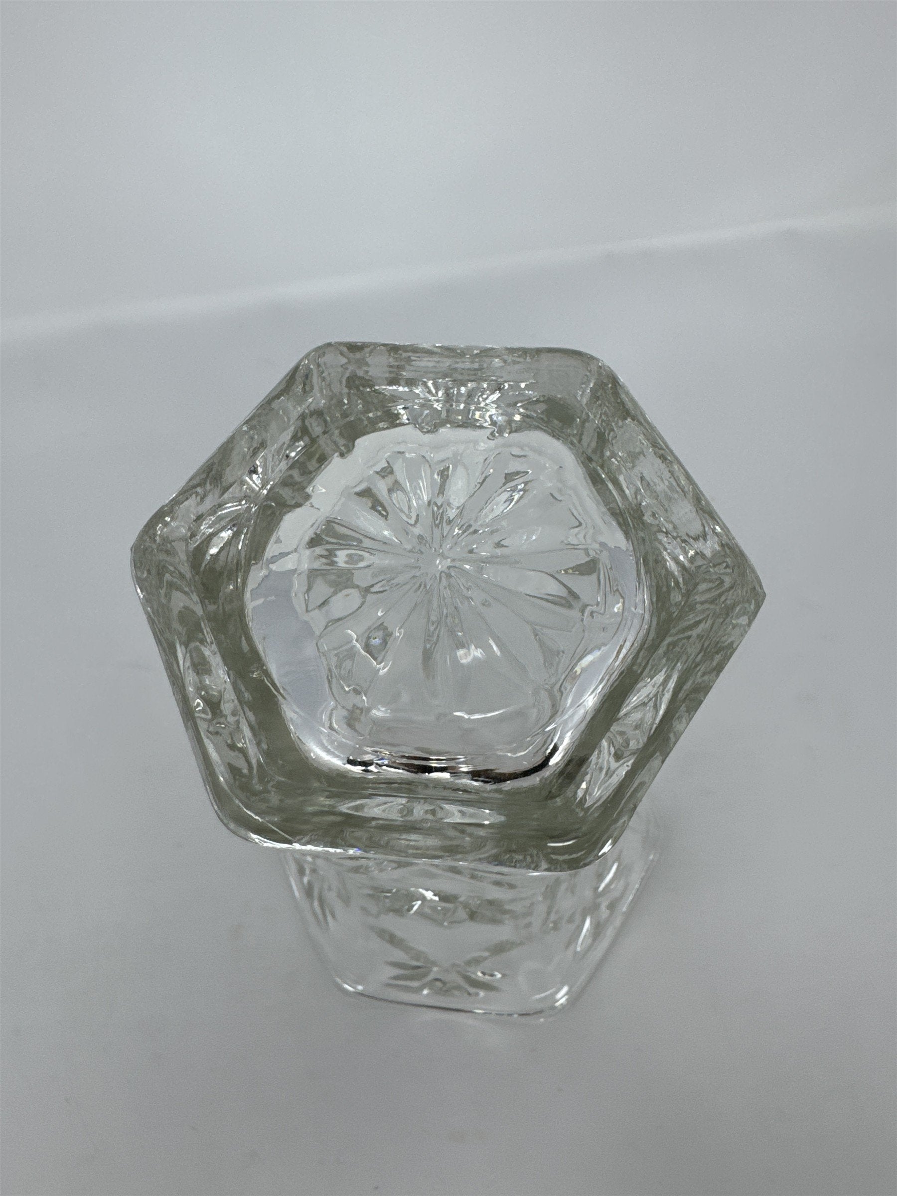 Vintage Anchor Hocking Star of David Glass Vase Early American Prescut EAPC