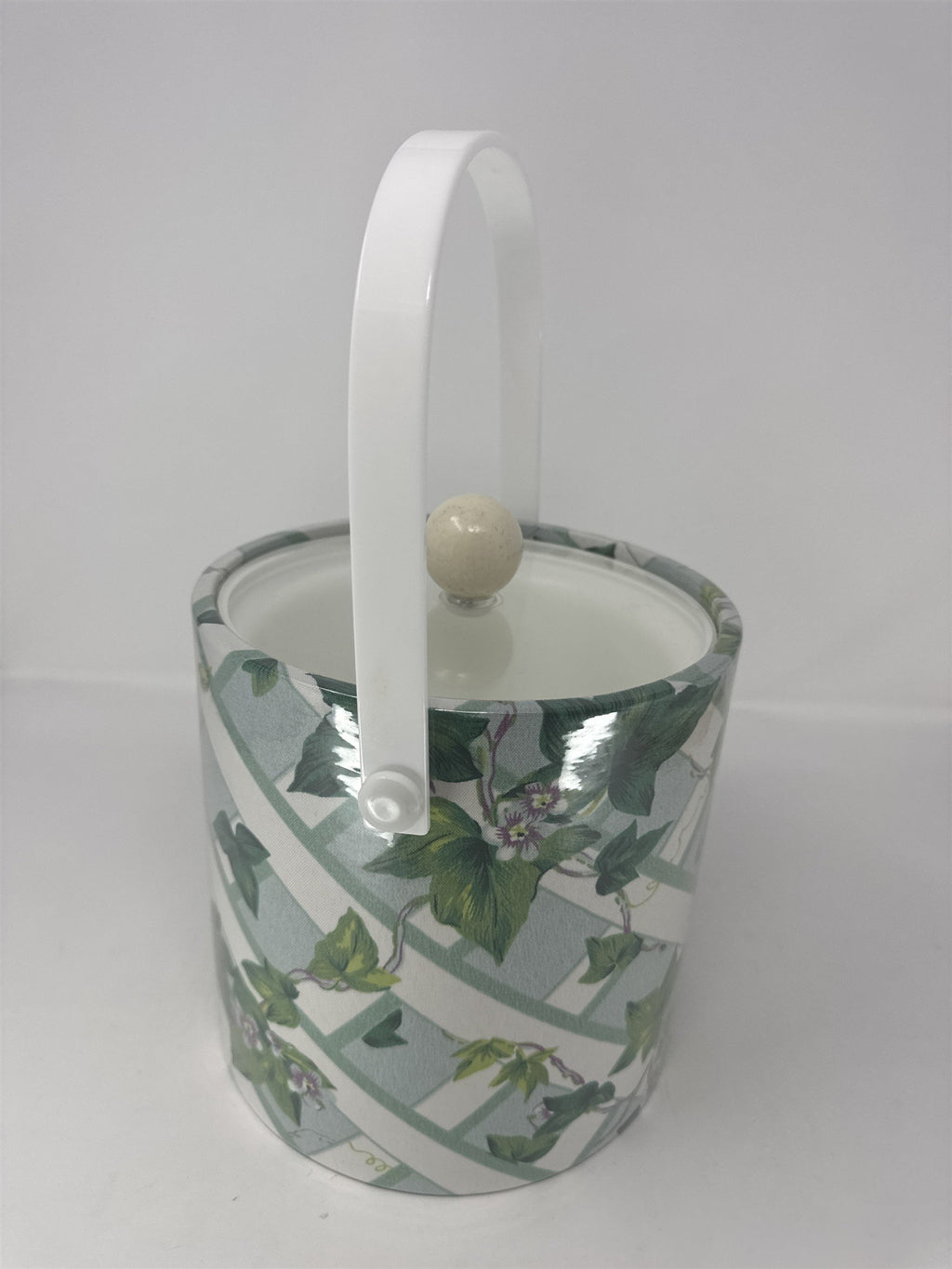 Vintage Kraftware Insulated Ice Bucket Floral Pattern Mid Century Barware