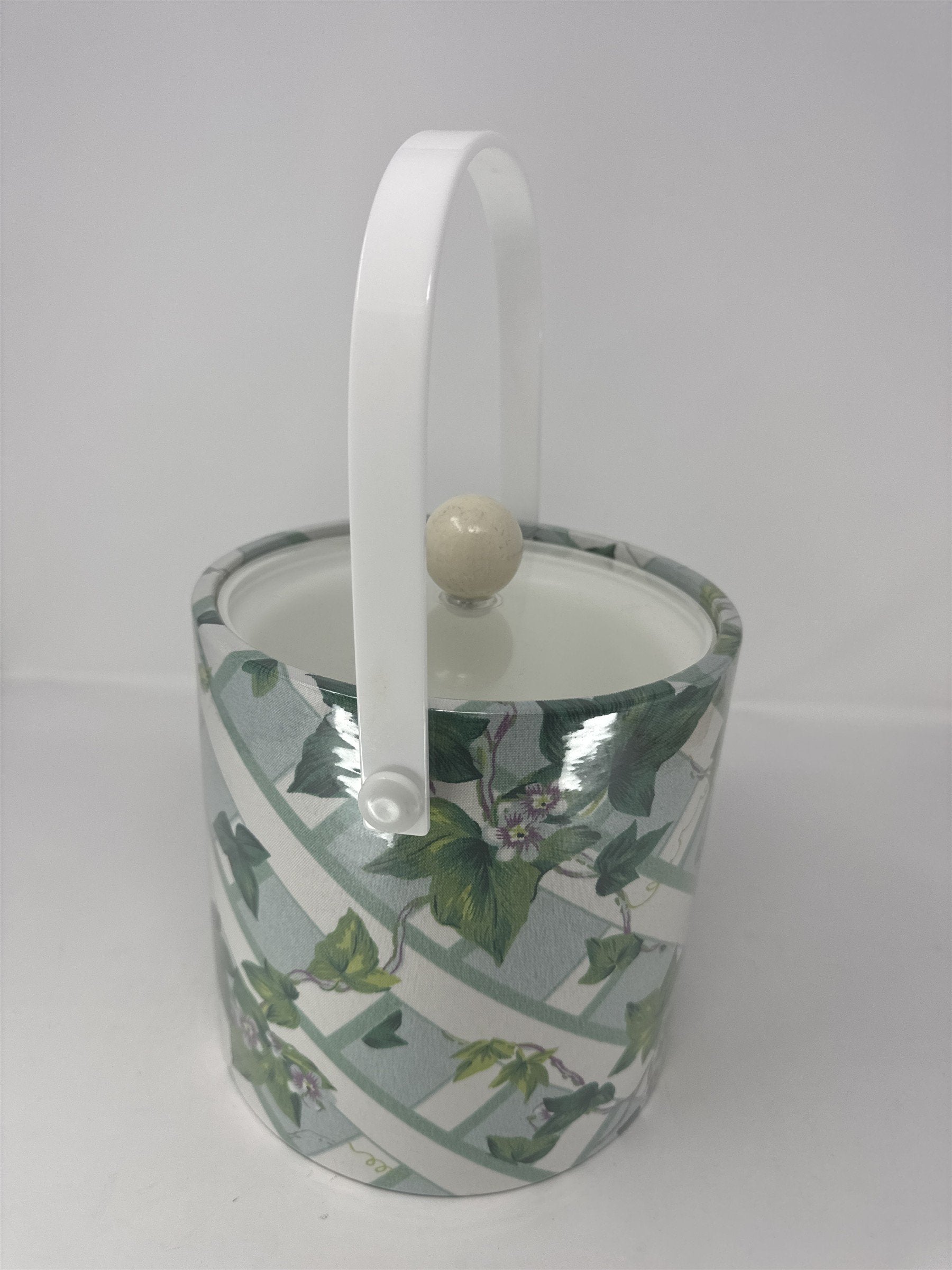 Vintage Kraftware Insulated Ice Bucket Floral Pattern Mid Century Barware