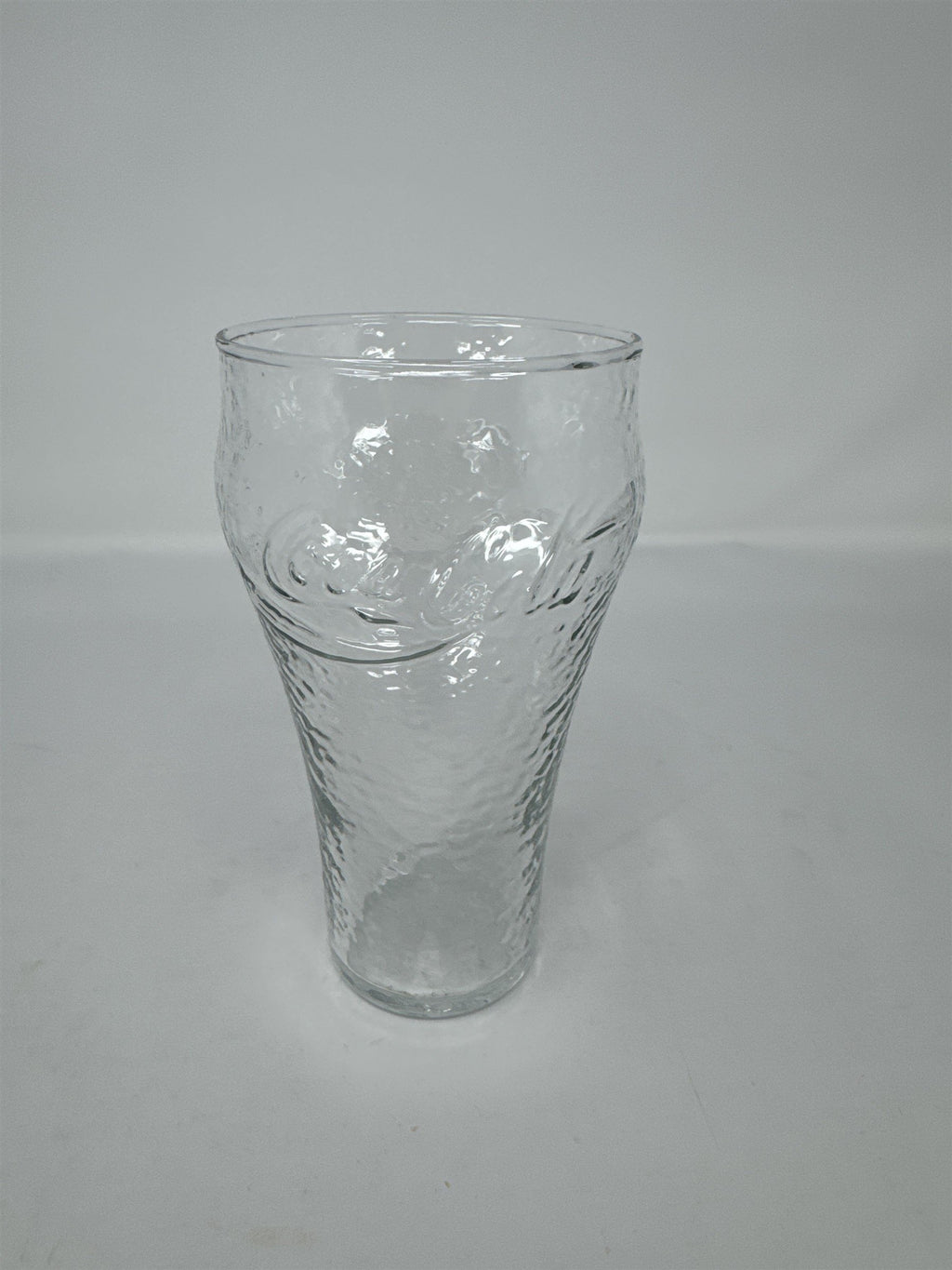 Vintage Coca Cola Coke Glass Hammered Pebbled Textured Clear Soda Fountain 6"