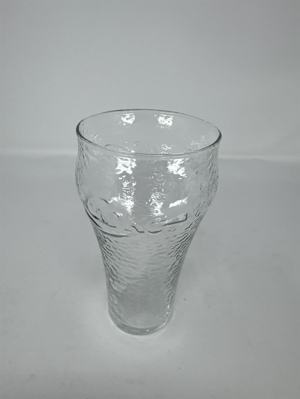 Vintage Coca Cola Coke Glass Hammered Pebbled Textured Clear Soda Fountain 6"