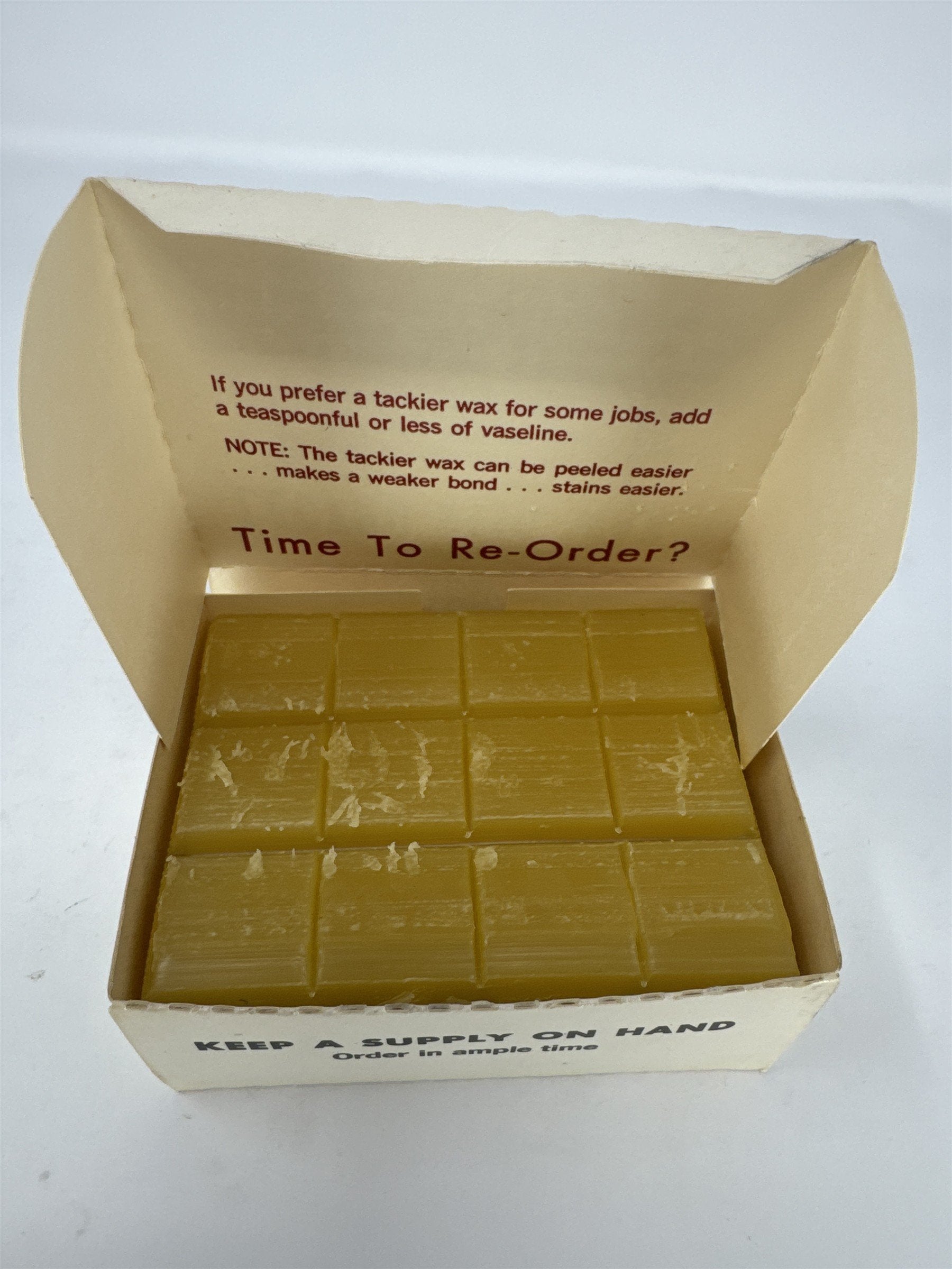 Lectro-Stik Wax Vintage High Temperature Bonding Wax for Lectro-Stik Waxers NOS