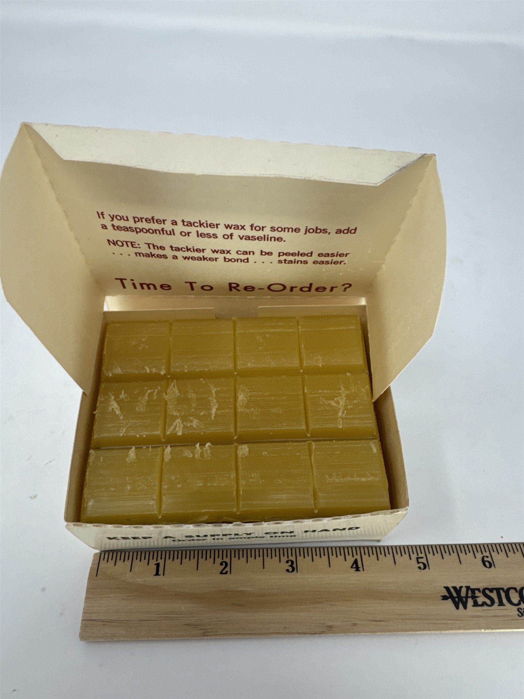 Lectro-Stik Wax Vintage High Temperature Bonding Wax for Lectro-Stik Waxers NOS
