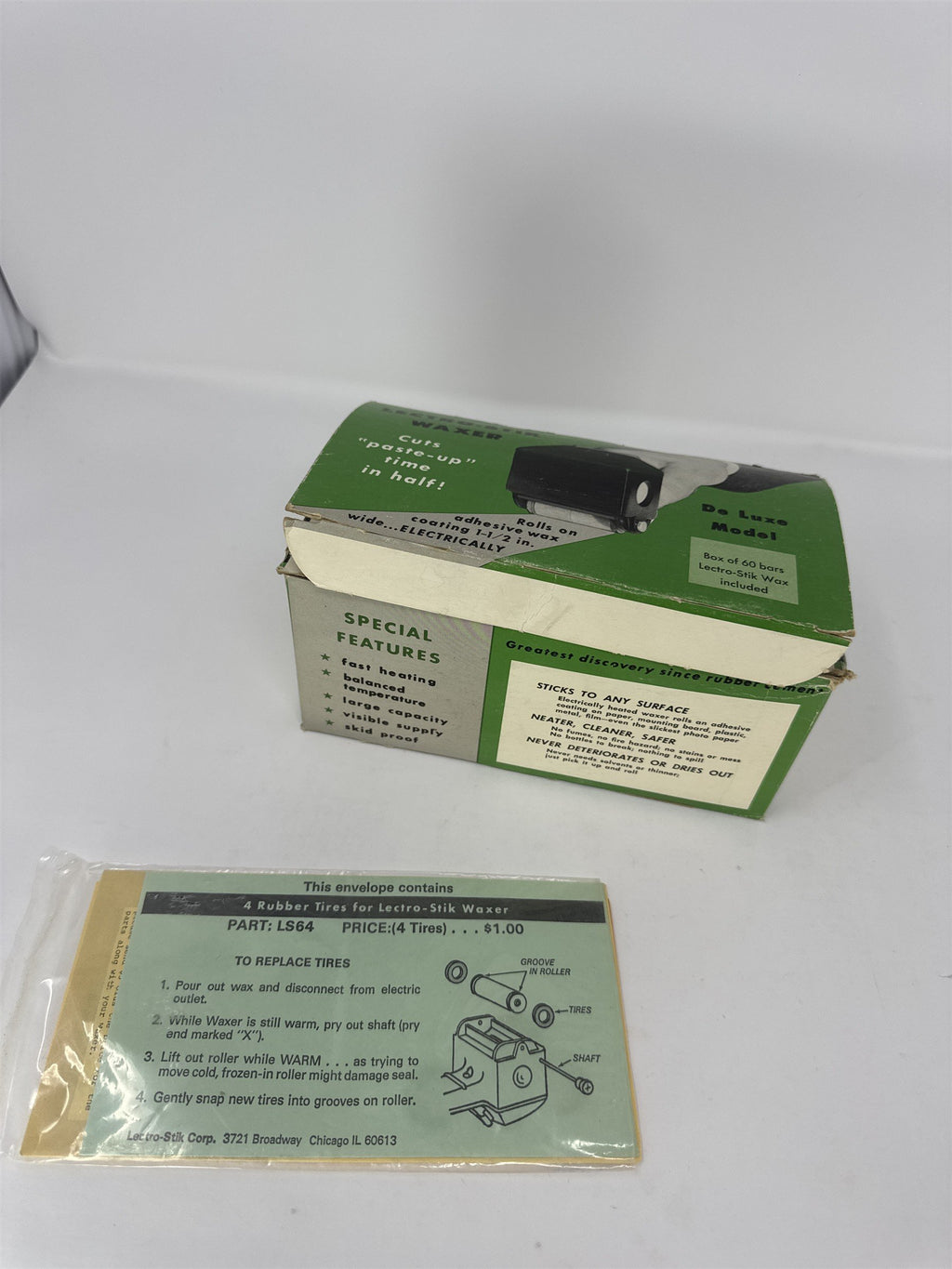 EMPTY BOX for Lectro-Stik Waxer De Luxe Model & LS64 Rubber Nostalgic Box