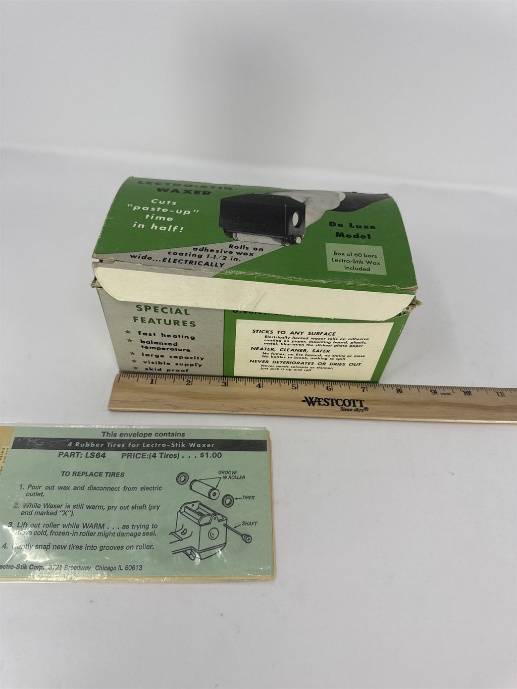 EMPTY BOX for Lectro-Stik Waxer De Luxe Model & LS64 Rubber Nostalgic Box