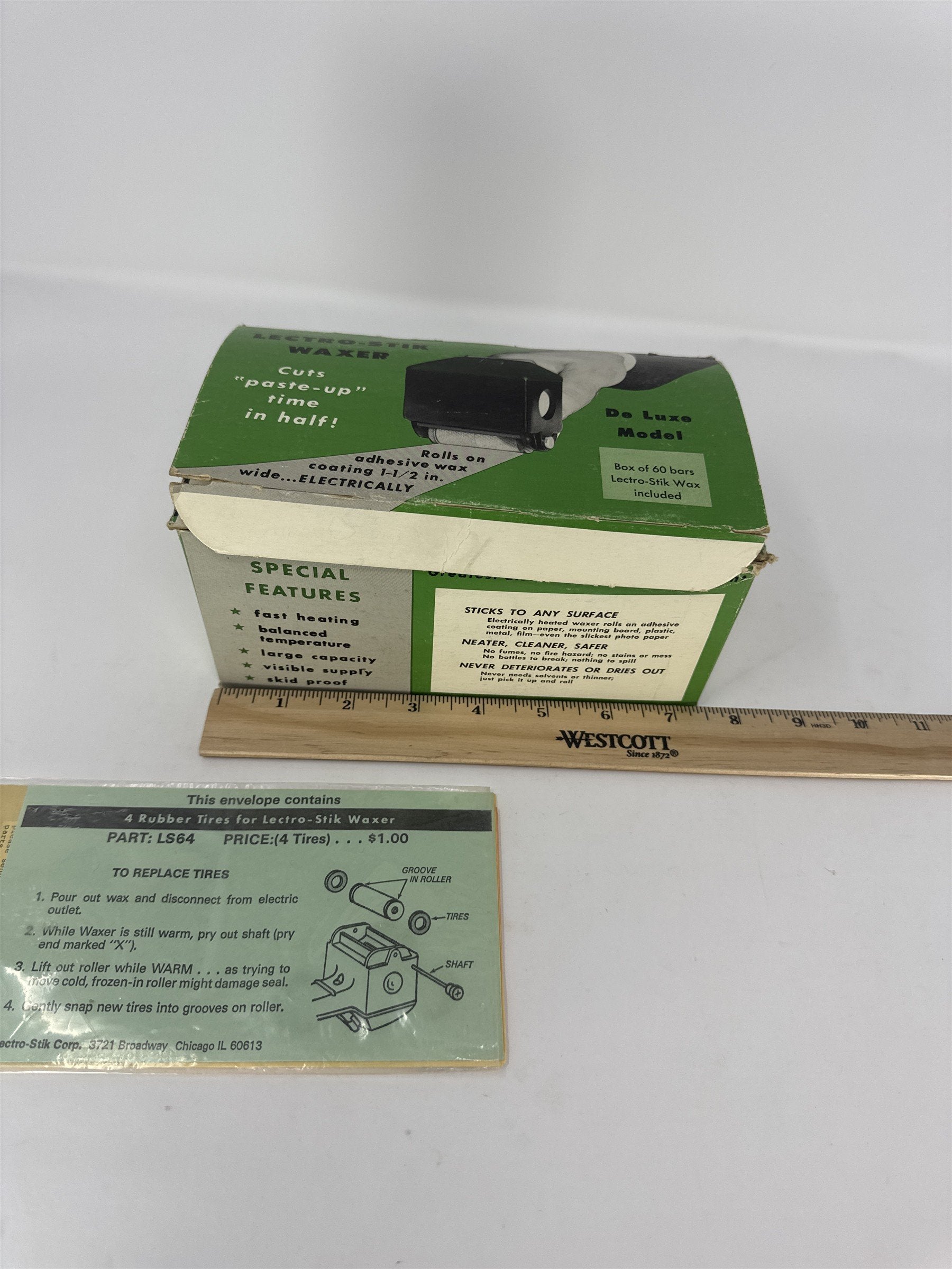 EMPTY BOX for Lectro-Stik Waxer De Luxe Model & LS64 Rubber Nostalgic Box