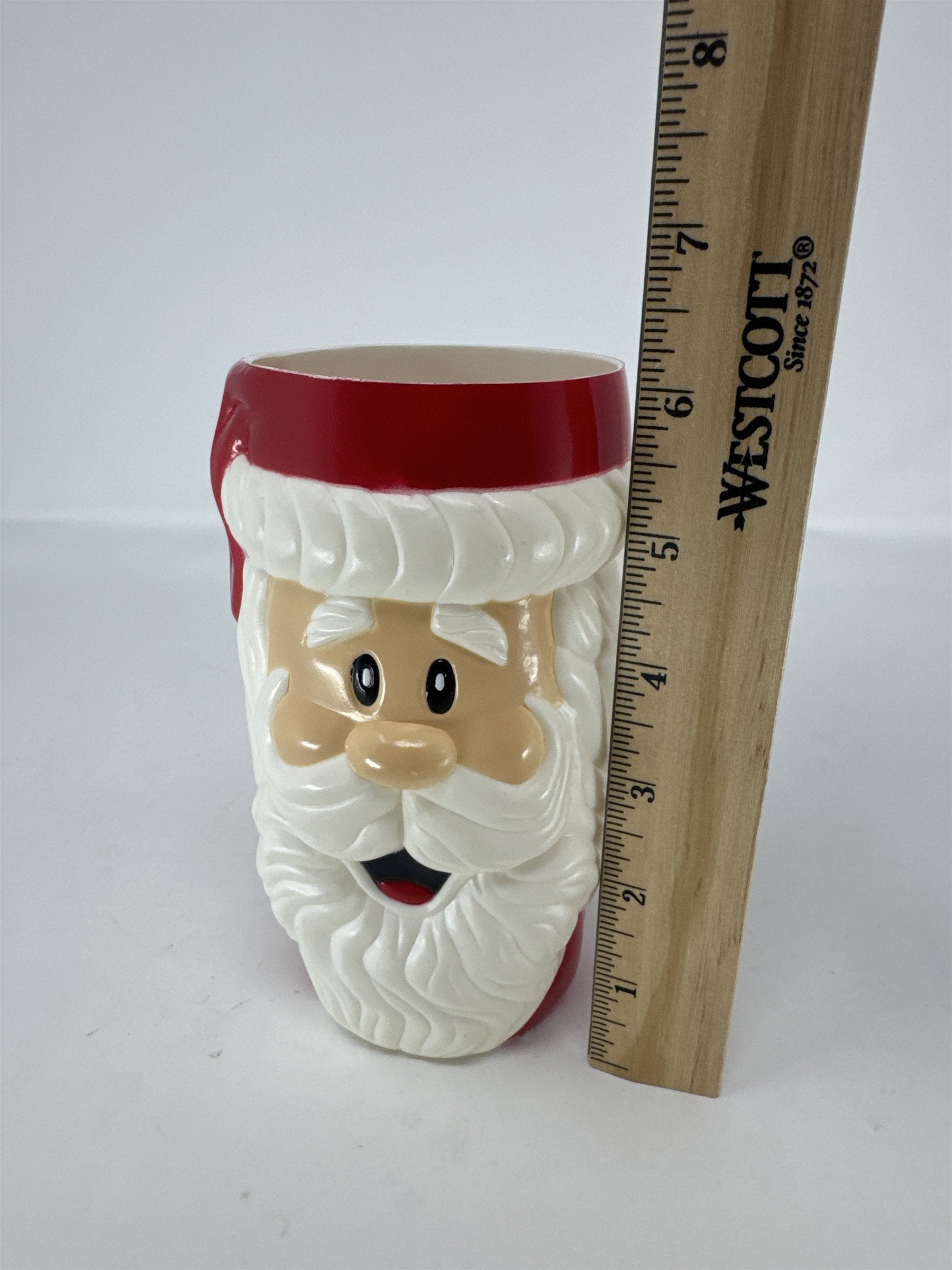 Greenbrier Santa Claus Plastic Cup 24oz Large 3D Molded Mug Holiday Party Decor