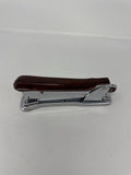 Vtg Aceliner Model 502 Stapler Brown Marble Bakelite Top Chrome Made in USA