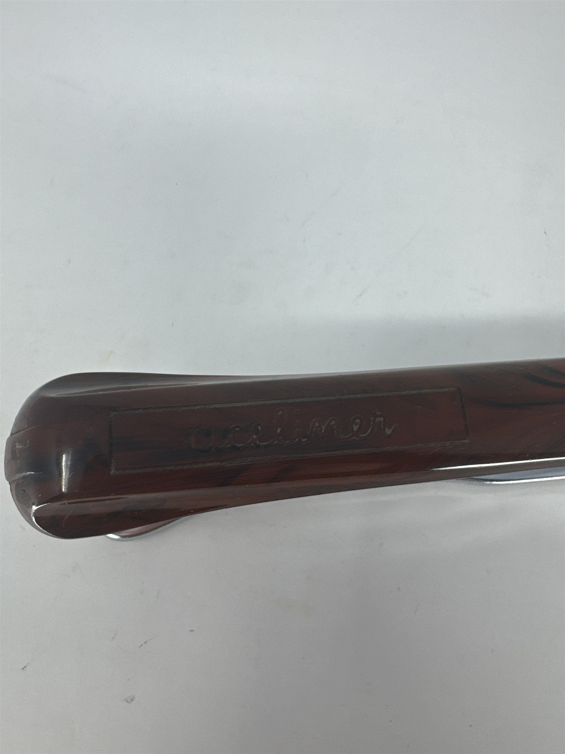 Vtg Aceliner Model 502 Stapler Brown Marble Bakelite Top Chrome Made in USA