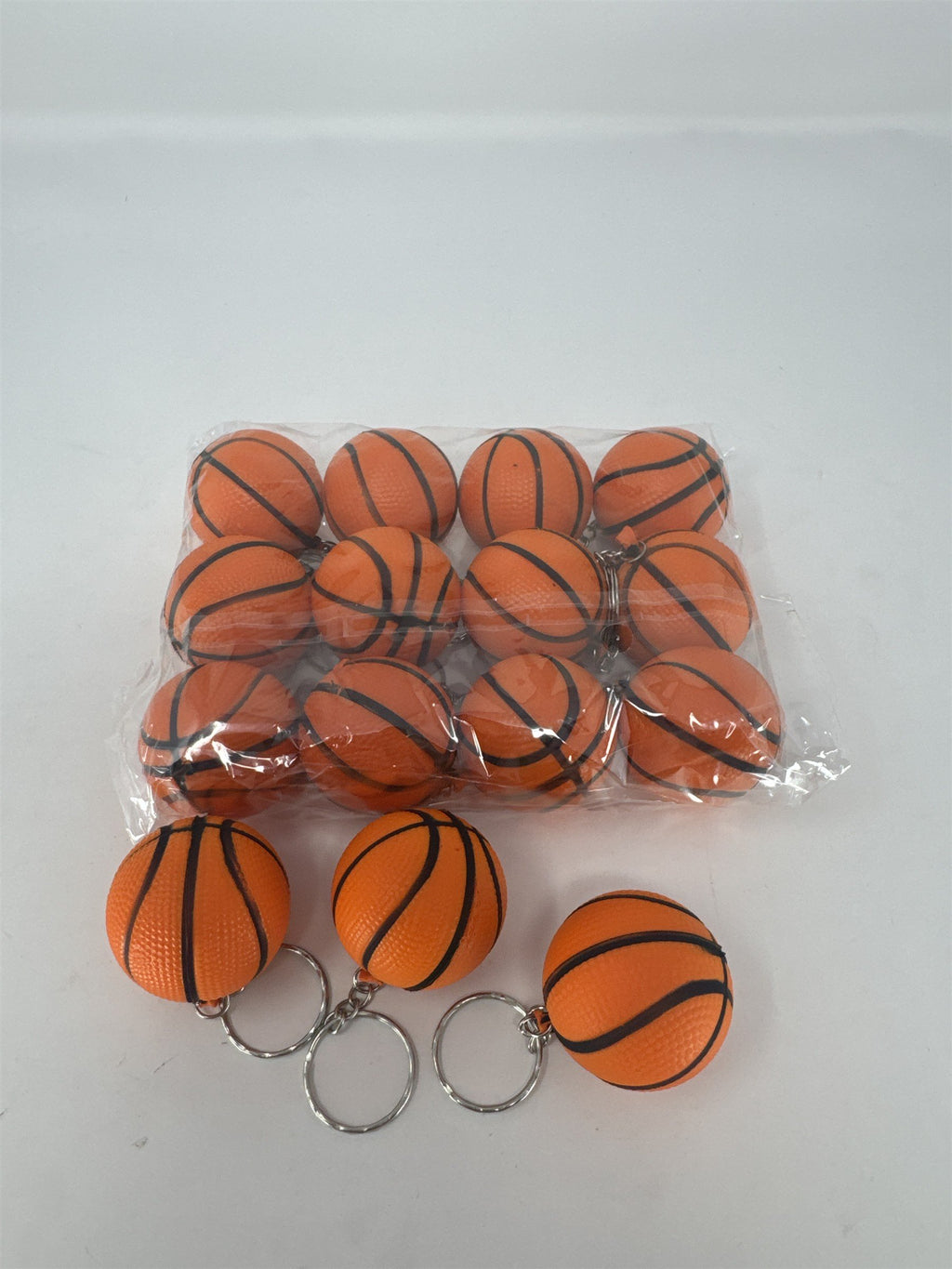 Lot 15 Mini Basketball Keychains Foam Stress Ball Sports Party Favors Prizes