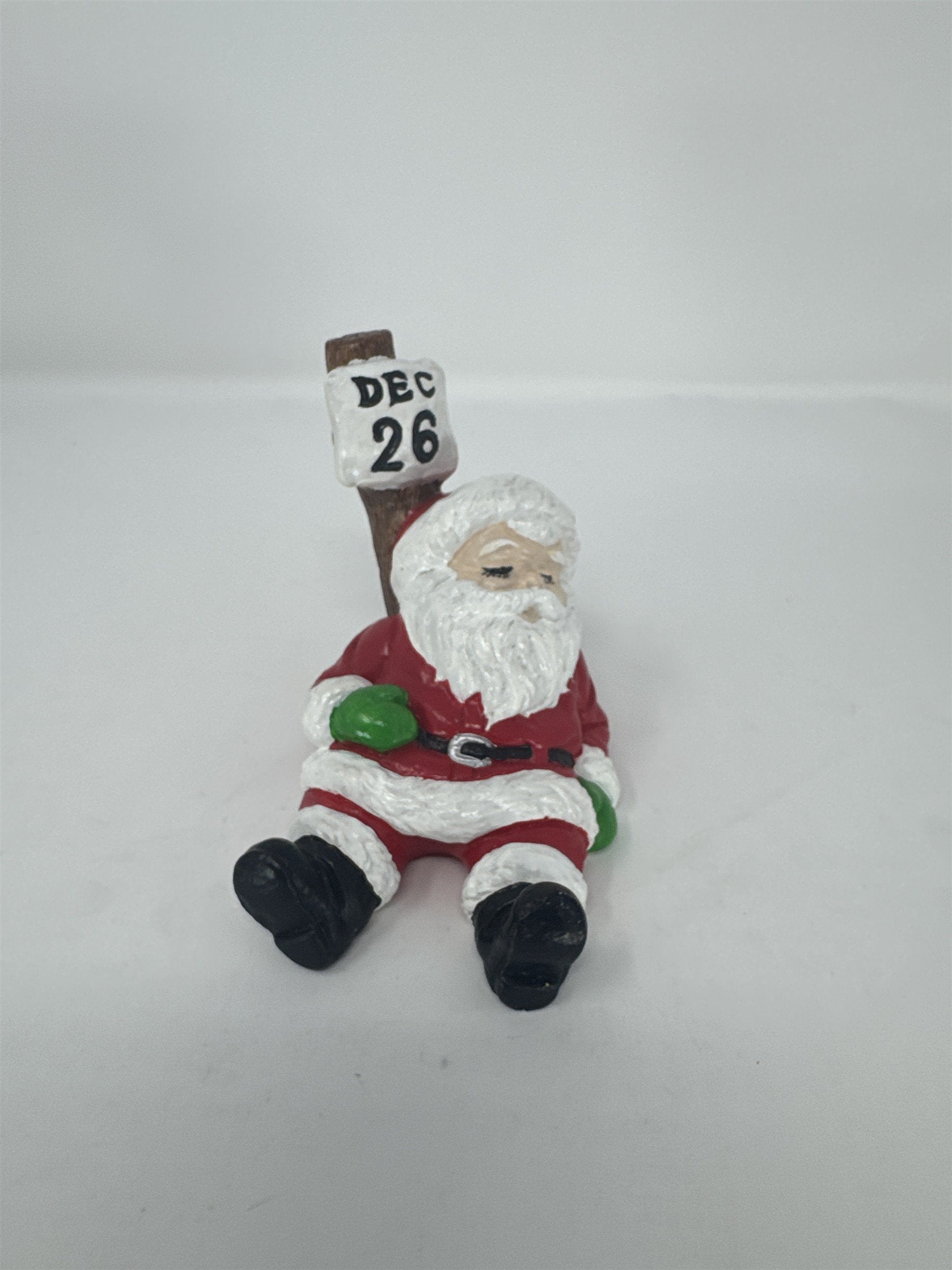 Sleeping Santa Figurine Dec 26 Post Christmas Tired Exhausted Resin Decor