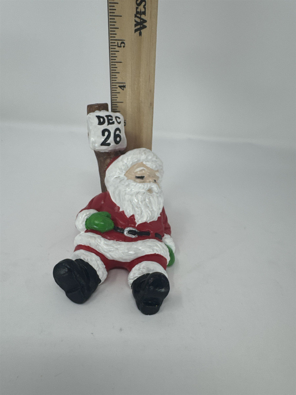 Sleeping Santa Figurine Dec 26 Post Christmas Tired Exhausted Resin Decor