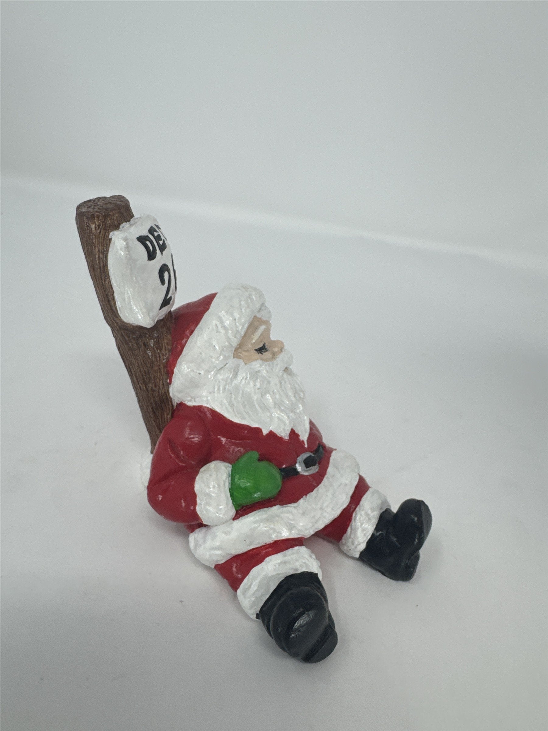 Sleeping Santa Figurine Dec 26 Post Christmas Tired Exhausted Resin Decor