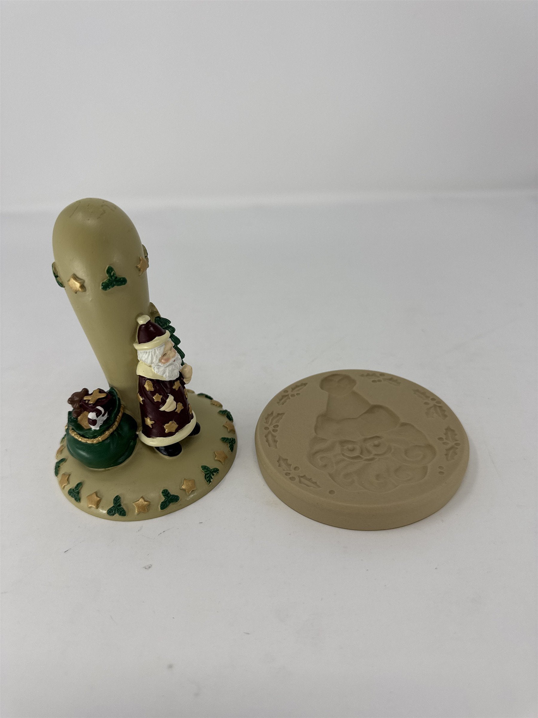Vtg 1995 Brown Bag Cookie Art Folk Santa No 12 Clay Mold Stamp Press USA