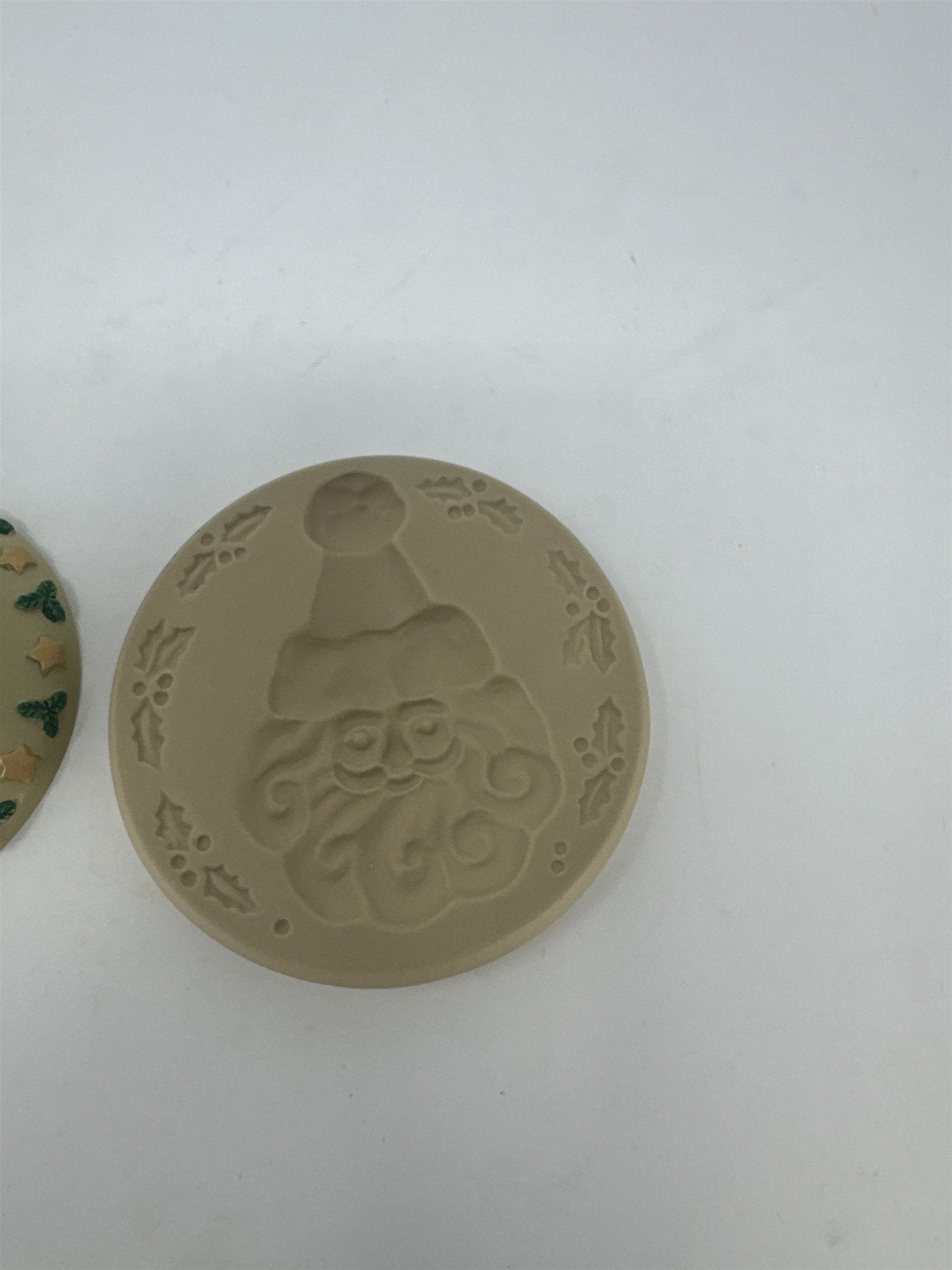Vtg 1995 Brown Bag Cookie Art Folk Santa No 12 Clay Mold Stamp Press USA