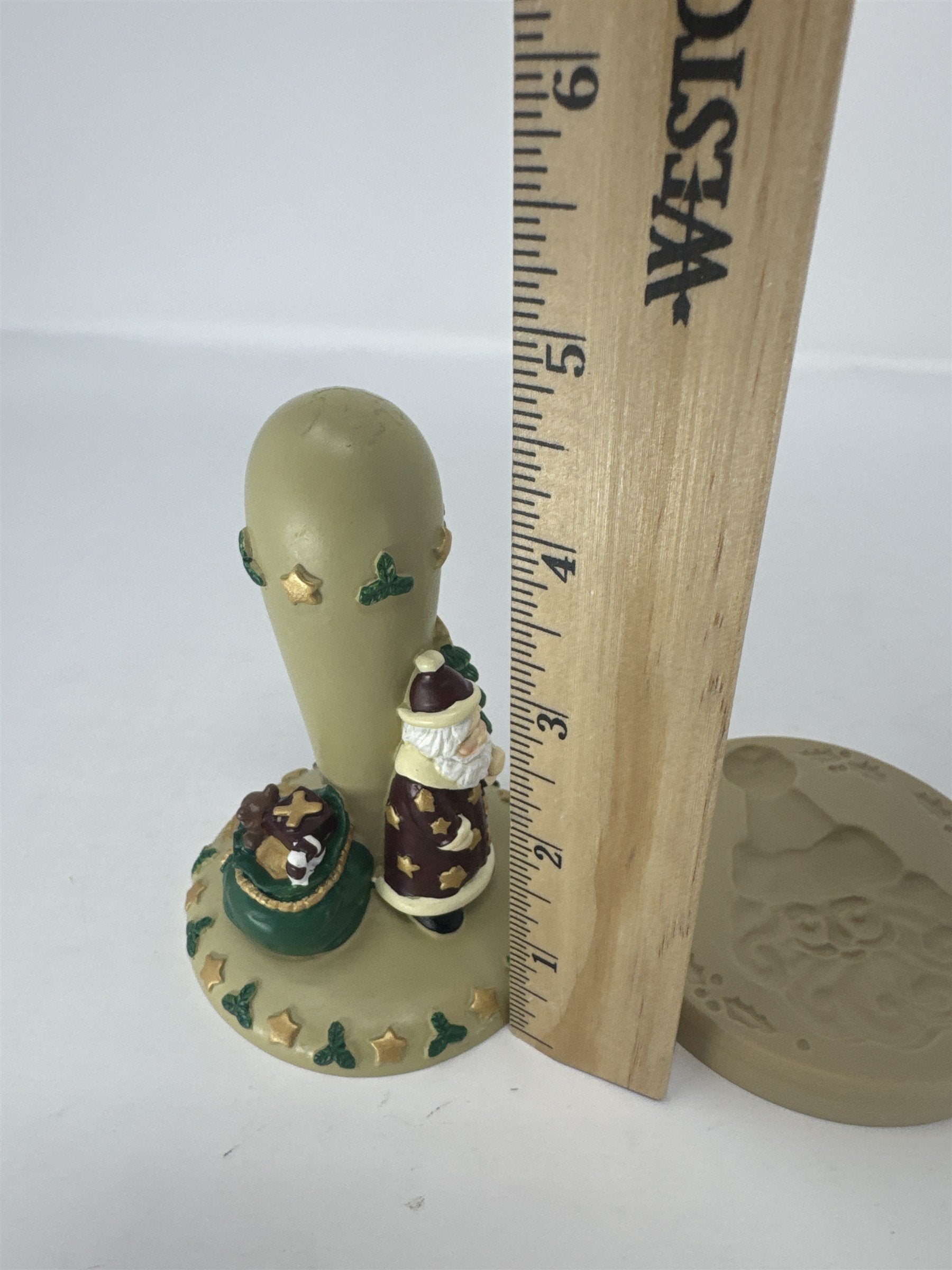 Vtg 1995 Brown Bag Cookie Art Folk Santa No 12 Clay Mold Stamp Press USA