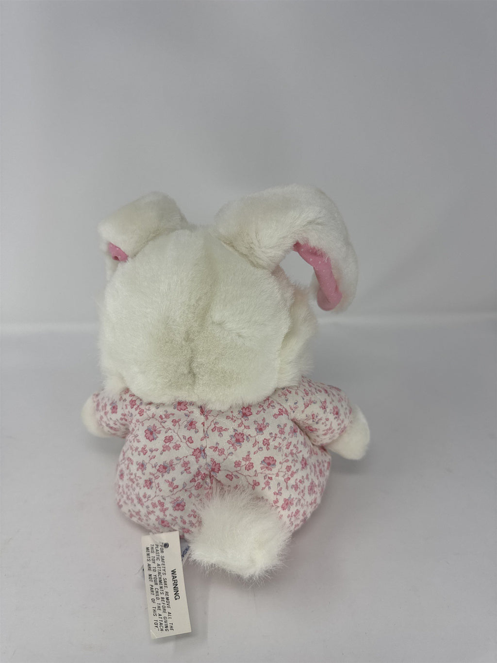 Vtg 1990 Smile International Bunny Plush White Rabbit Floral Quilt Pajamas