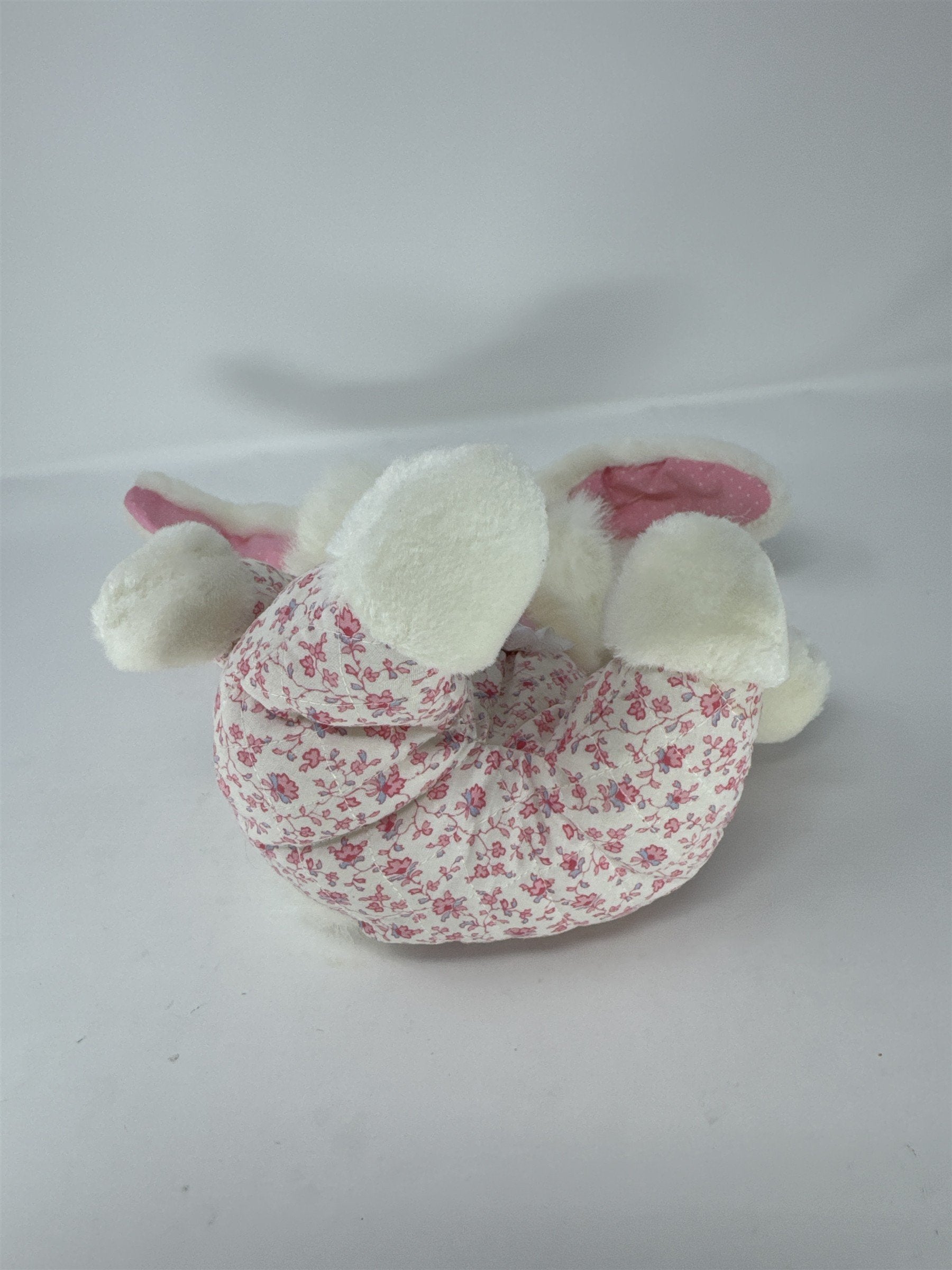 Vtg 1990 Smile International Bunny Plush White Rabbit Floral Quilt Pajamas