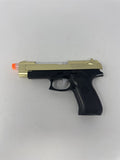 Light Up Toy Pistol Black Gold Plastic Gun Sound Effects Costume Prop Vtg WORKS