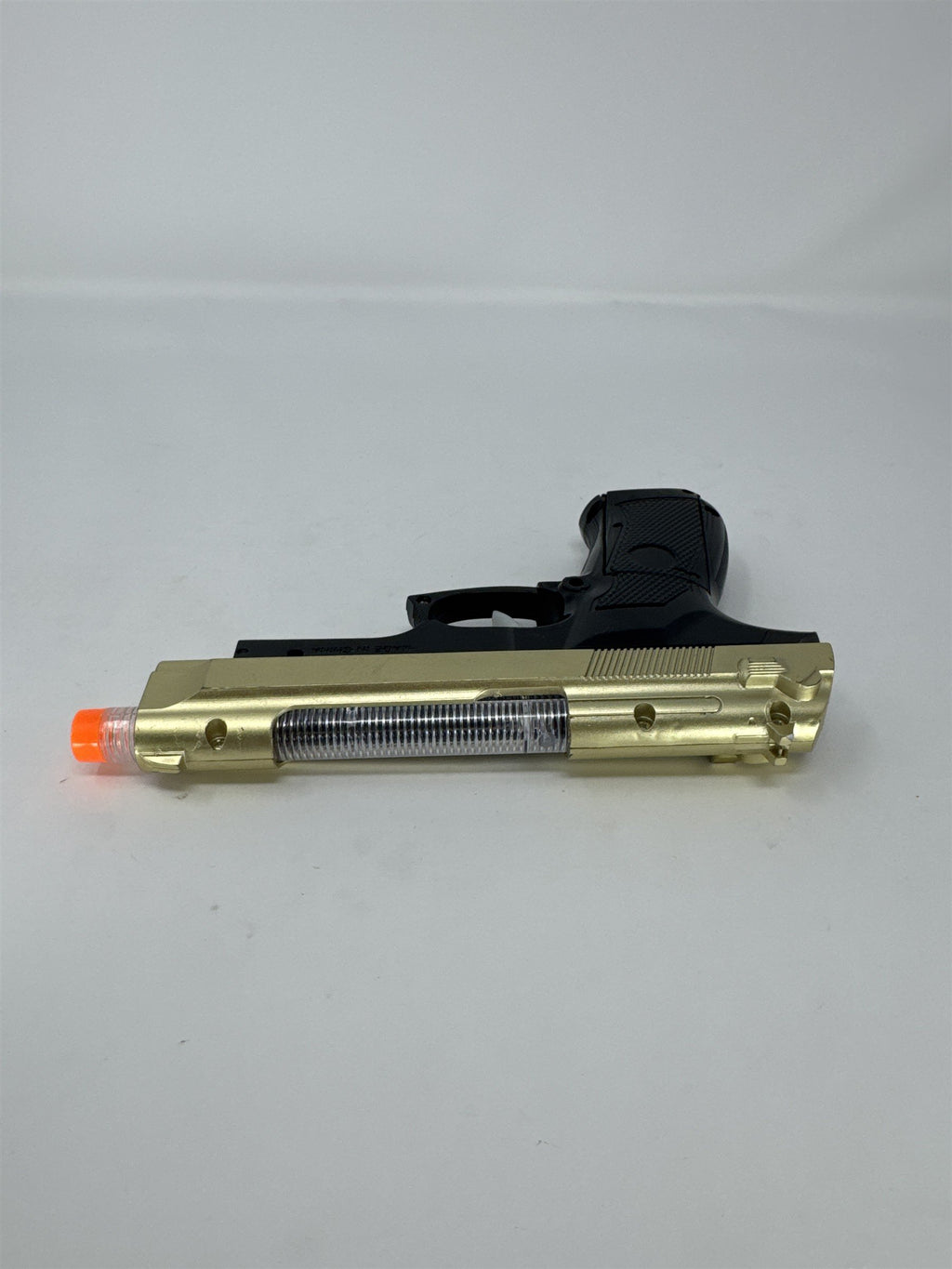 Light Up Toy Pistol Black Gold Plastic Gun Sound Effects Costume Prop Vtg WORKS