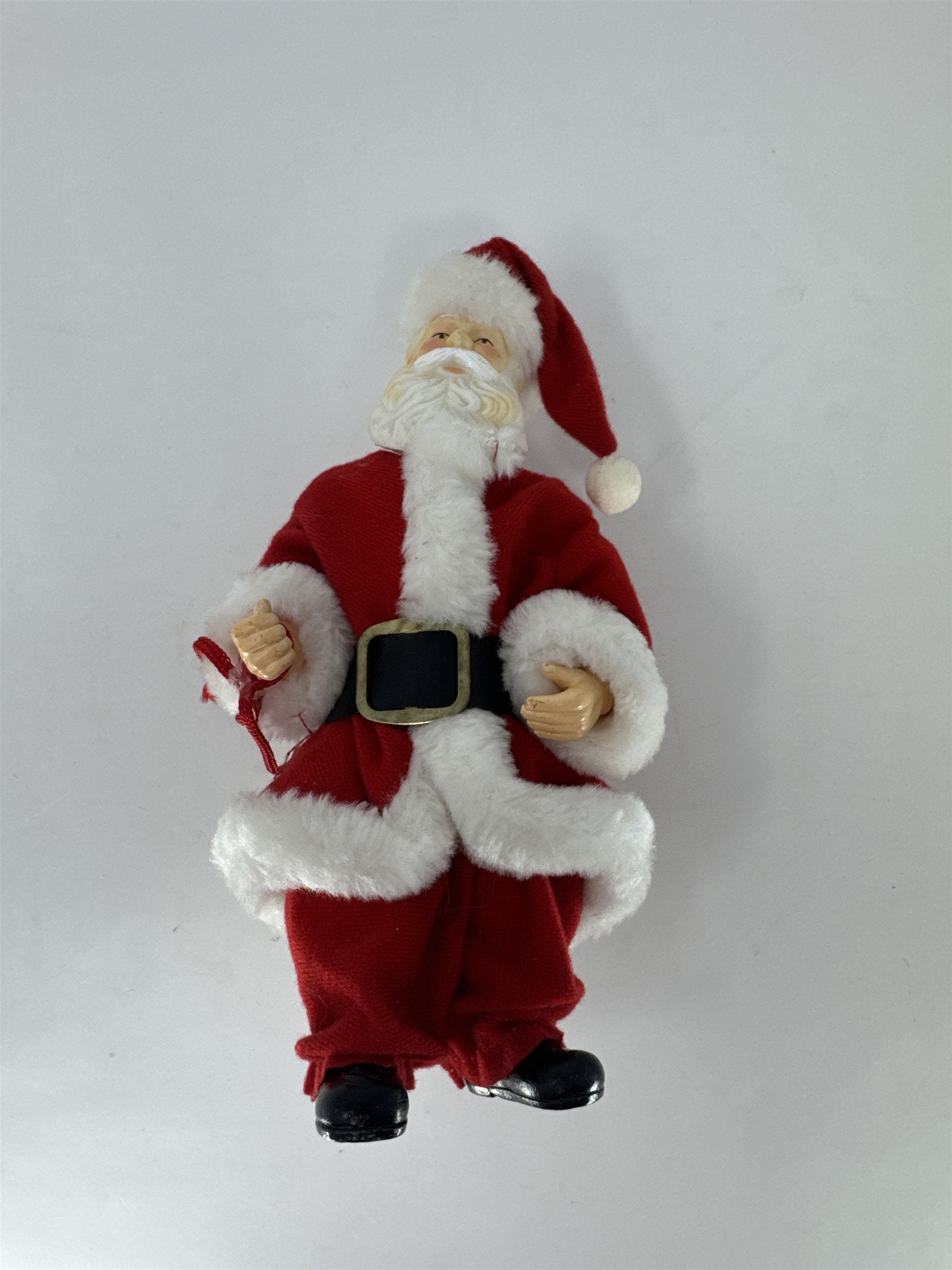 Vtg Musical Santa Claus Figurine Wind Up Santa Claus Is Coming To Town Blow Mold