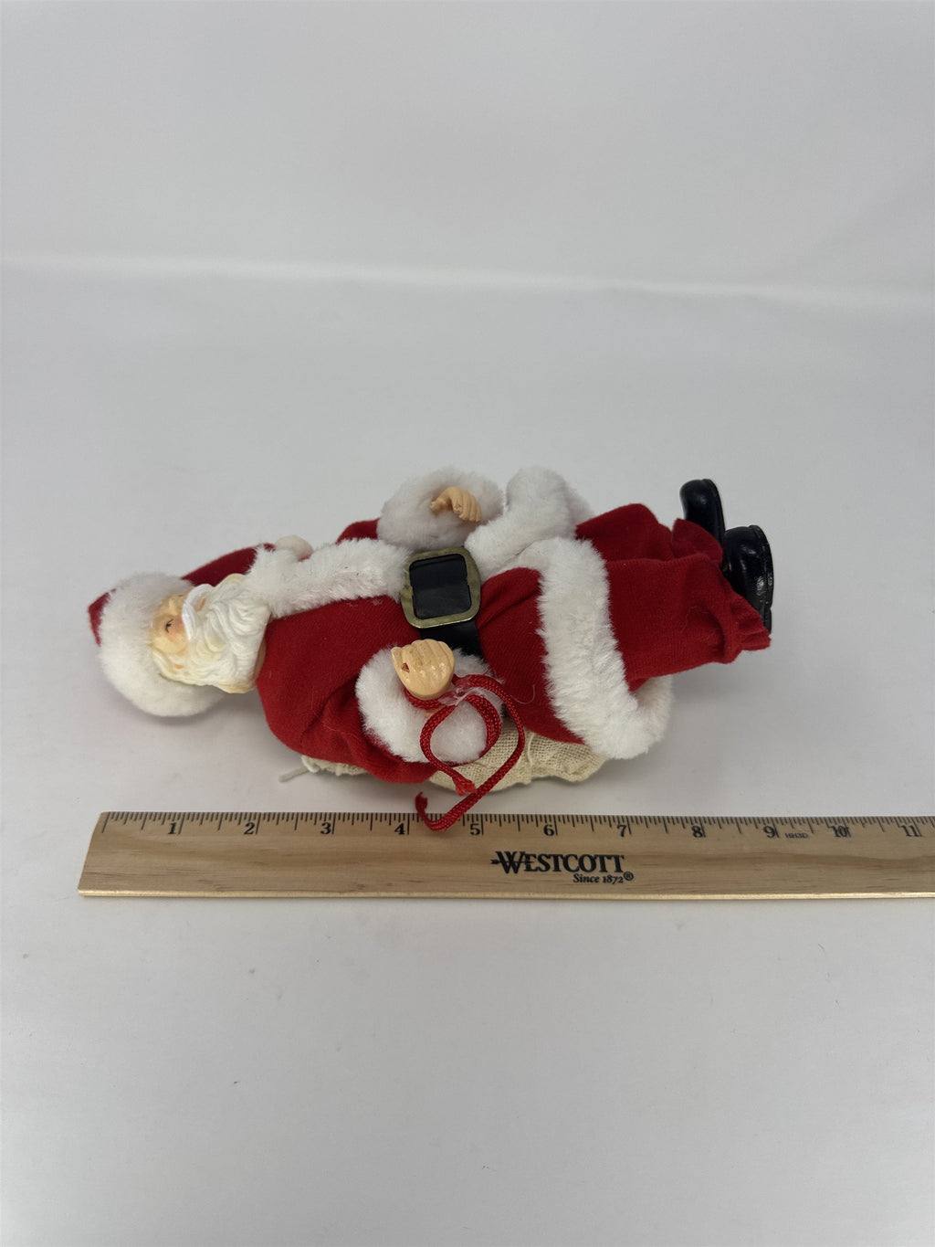 Vtg Musical Santa Claus Figurine Wind Up Santa Claus Is Coming To Town Blow Mold