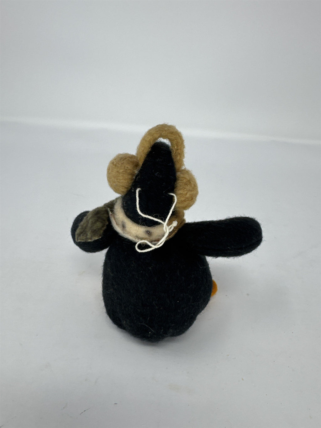 Vintage Penguin Beanie Ornament Boiled Wool Felt Earmuffs Scarf