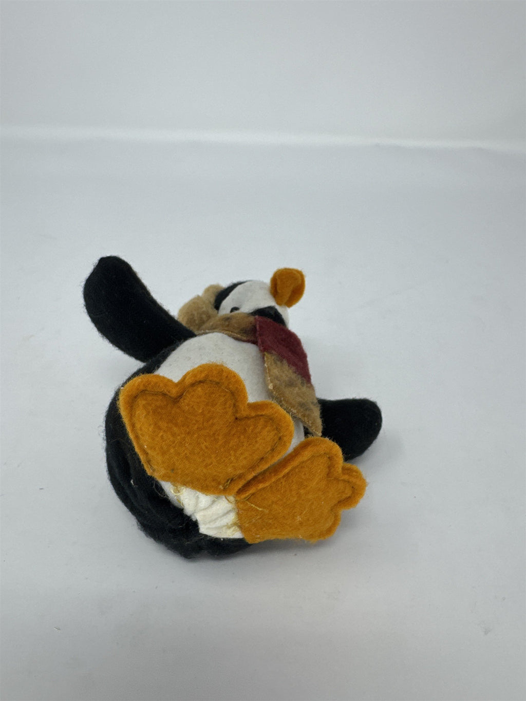 Vintage Penguin Beanie Ornament Boiled Wool Felt Earmuffs Scarf