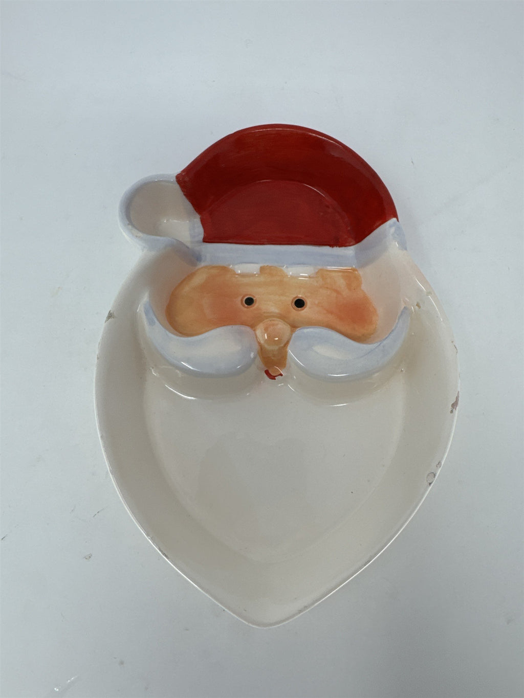 Vtg Atico Santa Claus Ceramic Candy Dish Heart Shaped Christmas Candy Dish