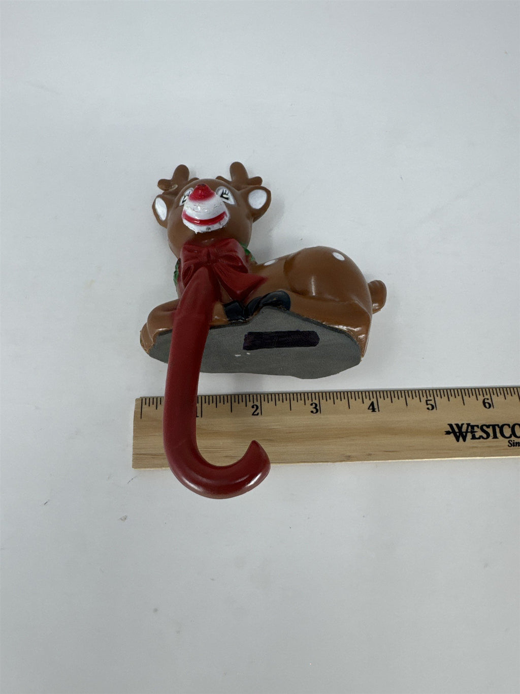 Retro Reindeer Stocking Hanger Plastic Figure Mantel Decor Shelf Sitter