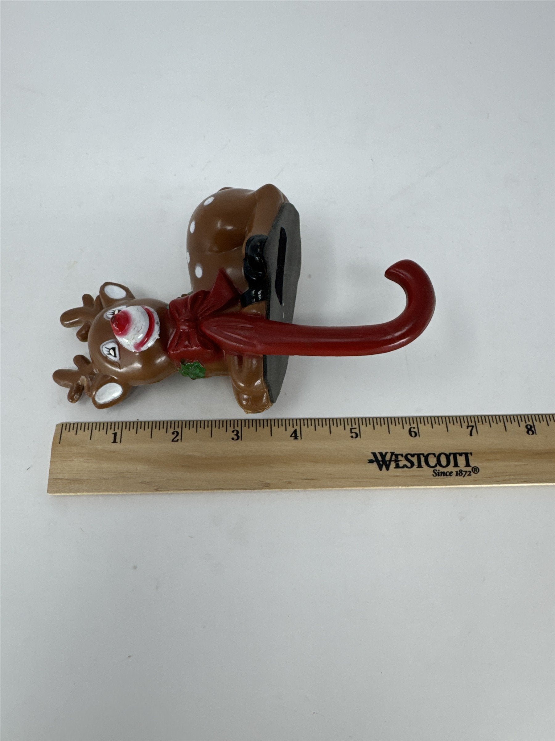 Retro Reindeer Stocking Hanger Plastic Figure Mantel Decor Shelf Sitter