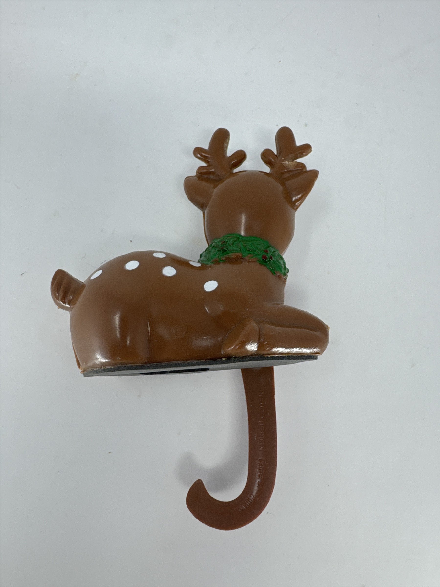 Retro Reindeer Stocking Hanger Plastic Figure Mantel Decor Shelf Sitter