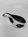 Boulevard Hand Painted Spoon Rest Black White Cow Print Ceramic Tabletop