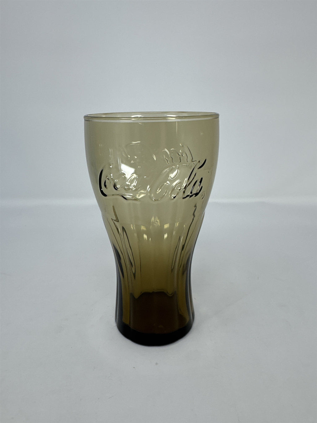 Coca Cola Brown Amber Glass 6" Tall Drinking Glass McDonalds Promo Vintage