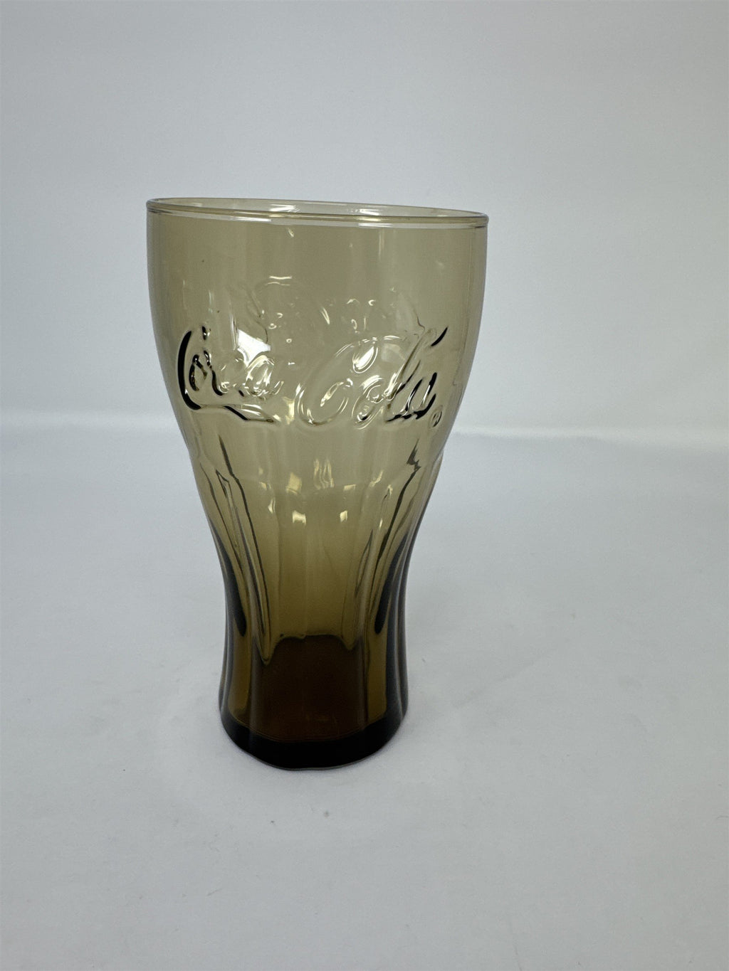 Coca Cola Brown Amber Glass 6" Tall Drinking Glass McDonalds Promo Vintage