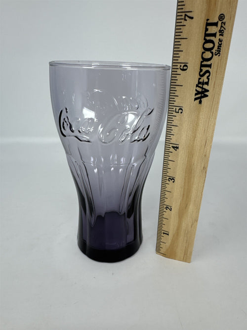 Coca Cola Coke Purple Glass 6" Tall Drinking Glass McDonalds Promo Vintage