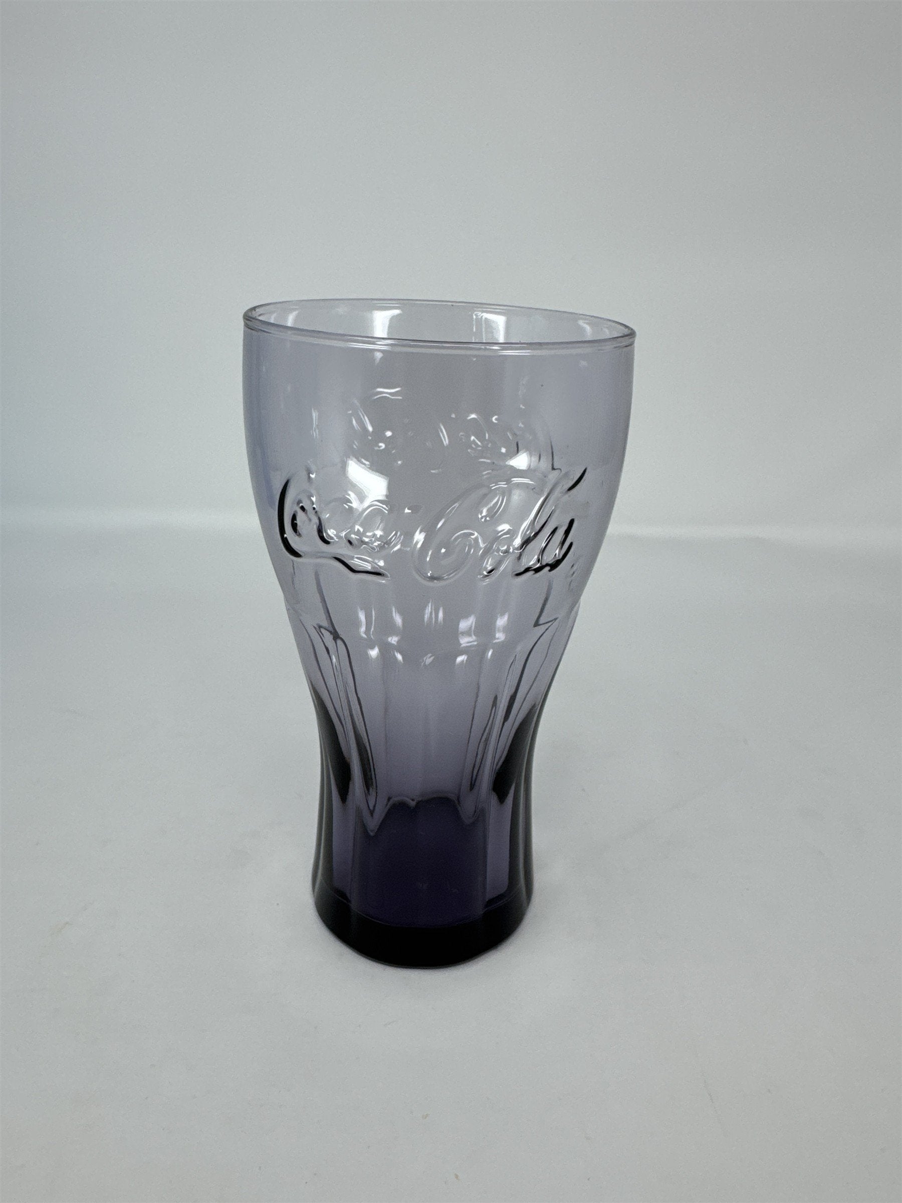 Coca Cola Coke Purple Glass 6" Tall Drinking Glass McDonalds Promo Vintage
