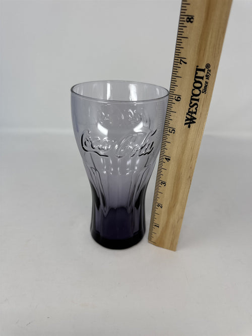 Coca Cola Coke Purple Glass 6" Tall Drinking Glass McDonalds Promo Vintage