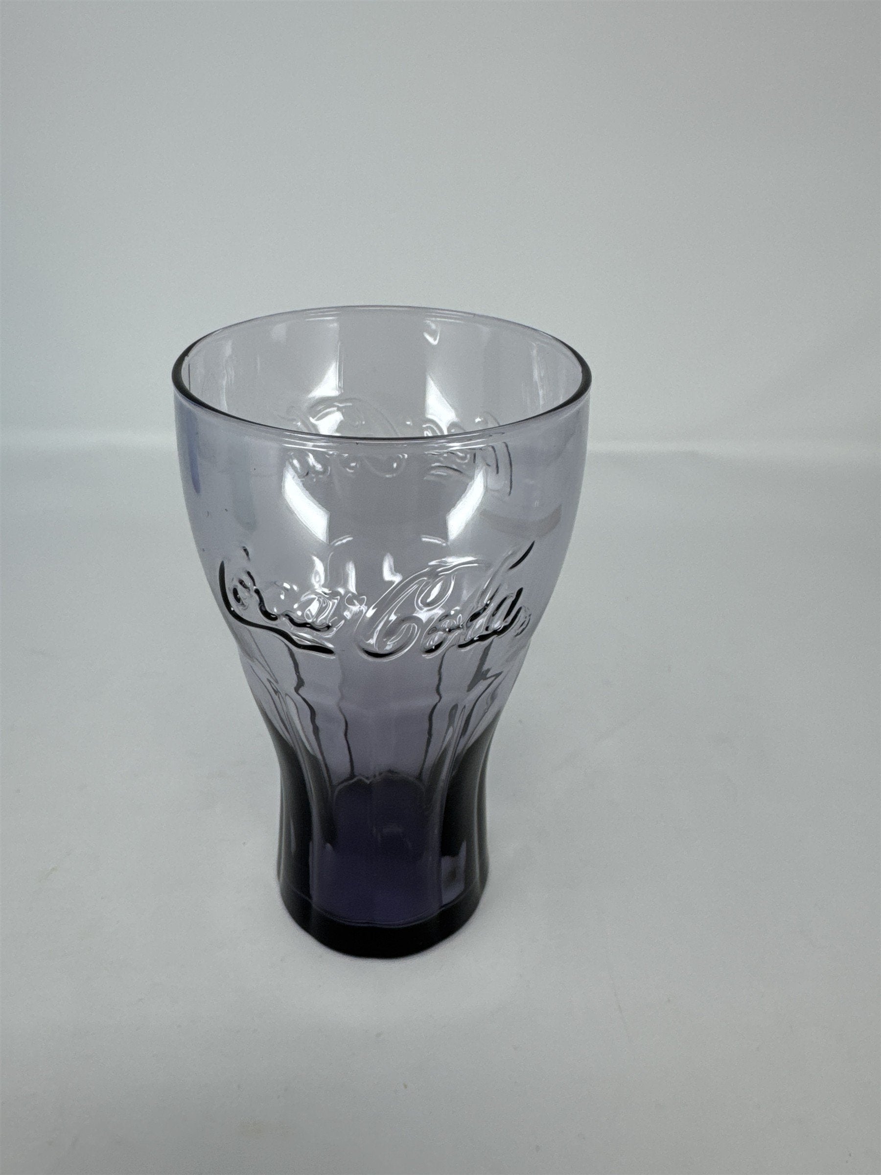 Coca Cola Coke Purple Glass 6" Tall Drinking Glass McDonalds Promo Vintage