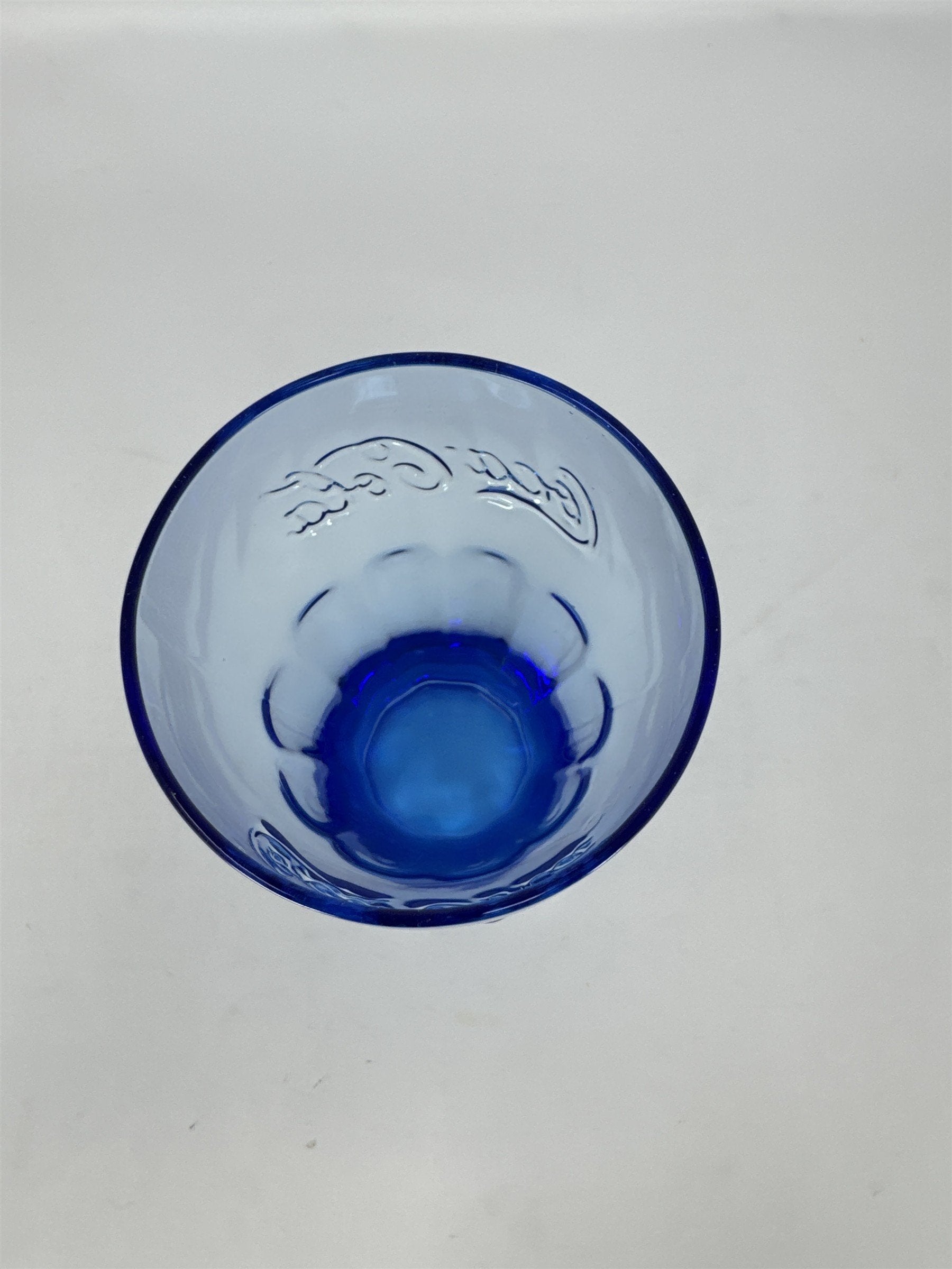 Coca Cola Coke Blue Glass 6" Tall Drinking Glass McDonalds Promo Vintage