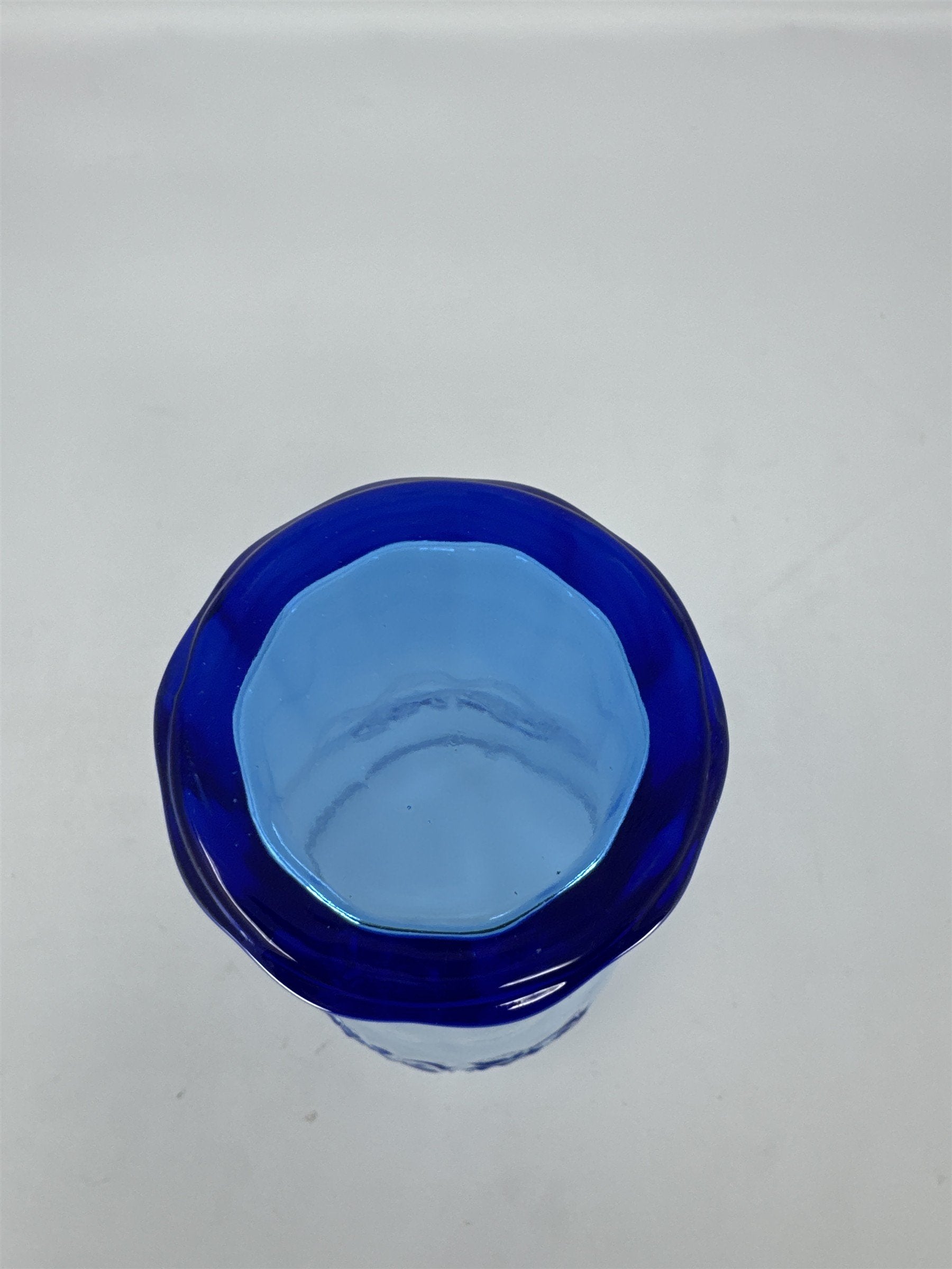 Coca Cola Coke Blue Glass 6" Tall Drinking Glass McDonalds Promo Vintage