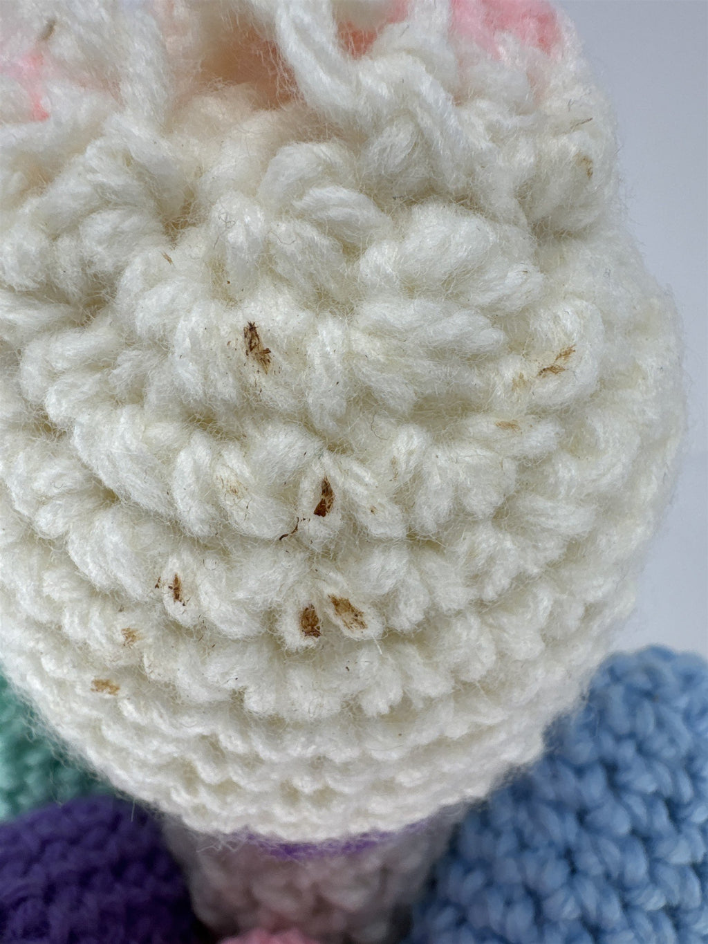 Handmade Crocheted Easter Bunny Rabbit & 3 Eggs Set Amigurumi Plush Decor