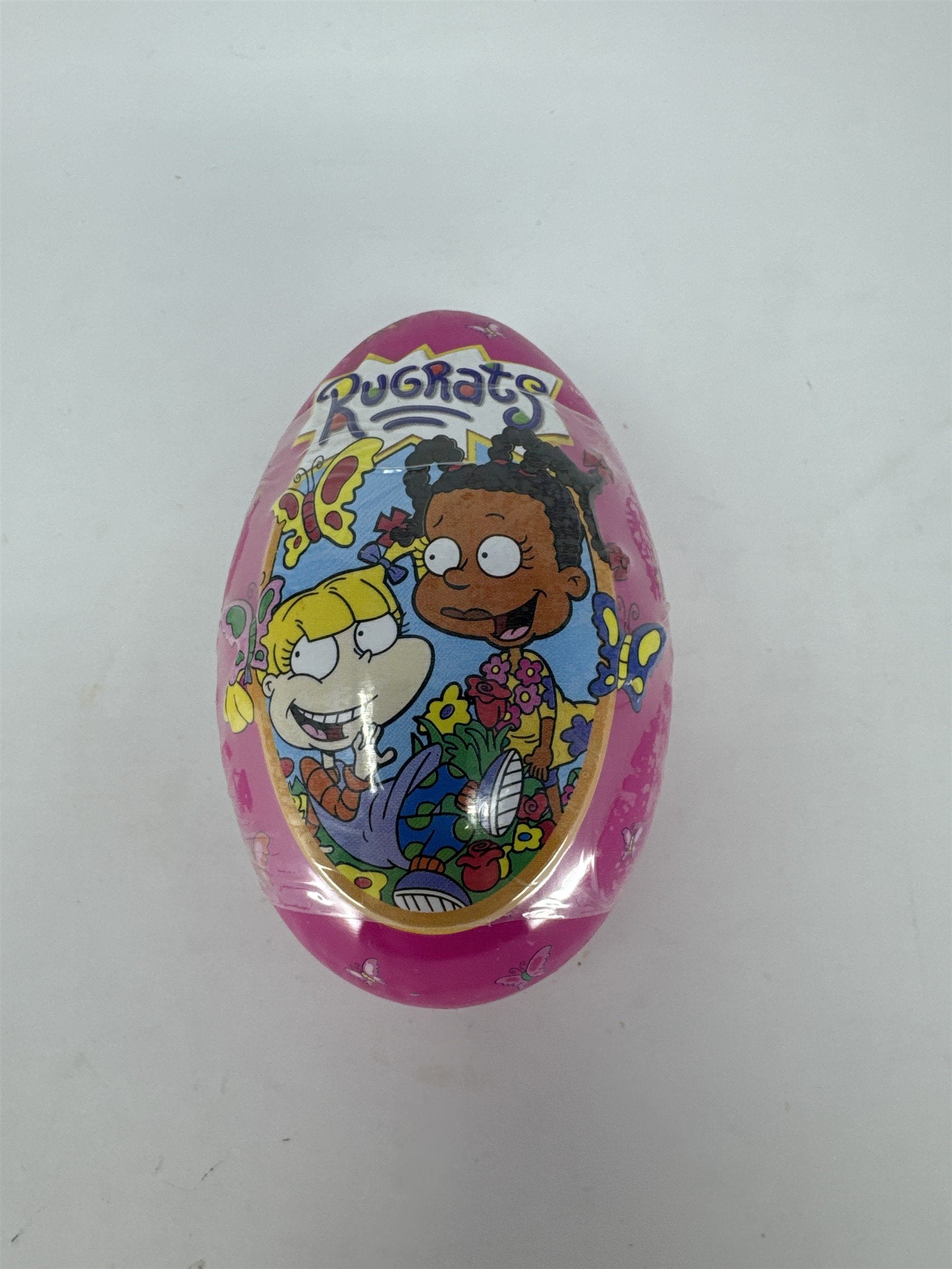 Vtg 1997 Rugrats Angelica Candy Egg Container Nickelodeon Viacom Pink Metal