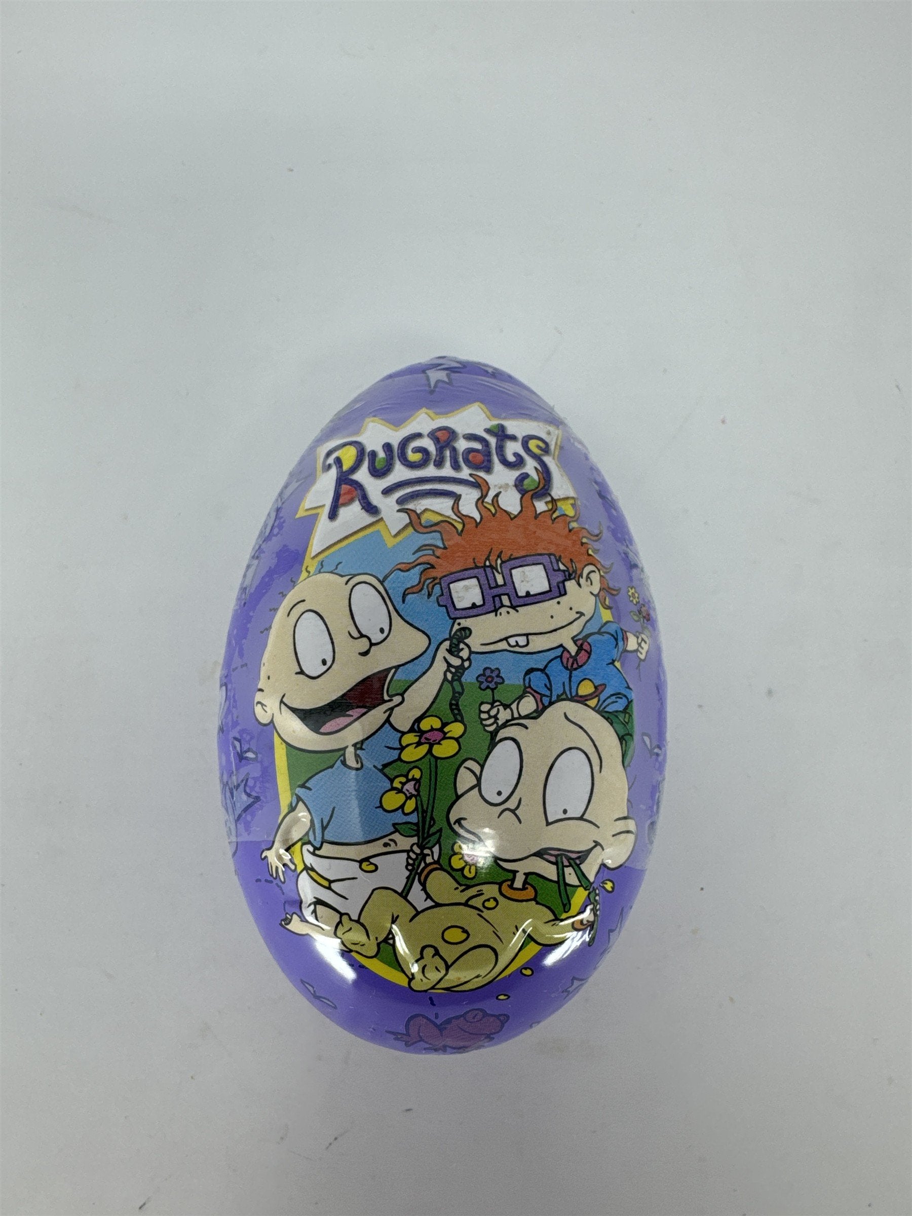 Vtg 1997 Rugrats Chuckie Candy Egg Nickelodeon Purple Metal Container