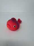 Vintage 1980s Taiwan Rubber Squeaky Toy Whale Cartoon Figure Pink Purple