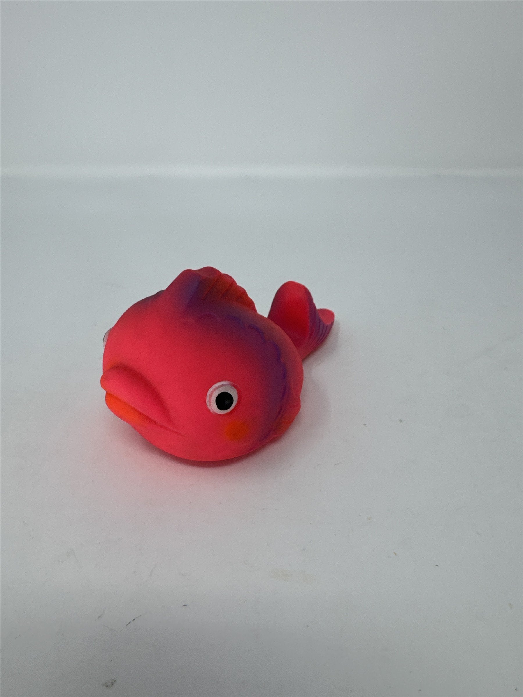 Vintage 1980s Taiwan Rubber Squeaky Toy Whale Cartoon Figure Pink Purple