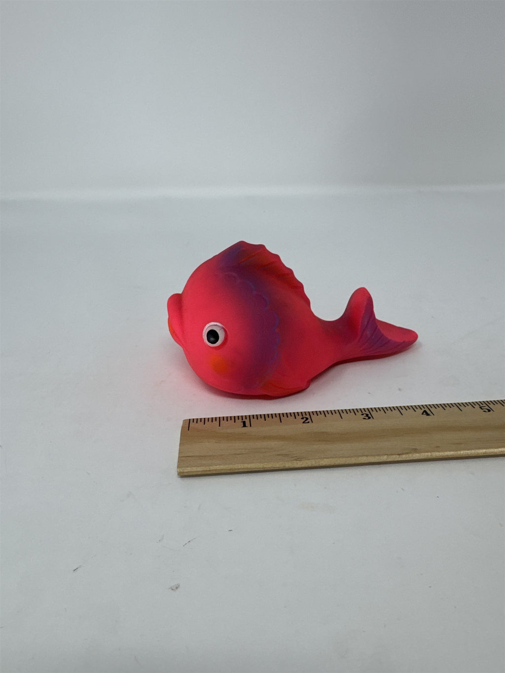 Vintage 1980s Taiwan Rubber Squeaky Toy Whale Cartoon Figure Pink Purple
