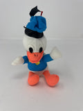 Retro MCM Blue Outfit Duck Plush Figure Vintage Duck Animal (Some Staining)