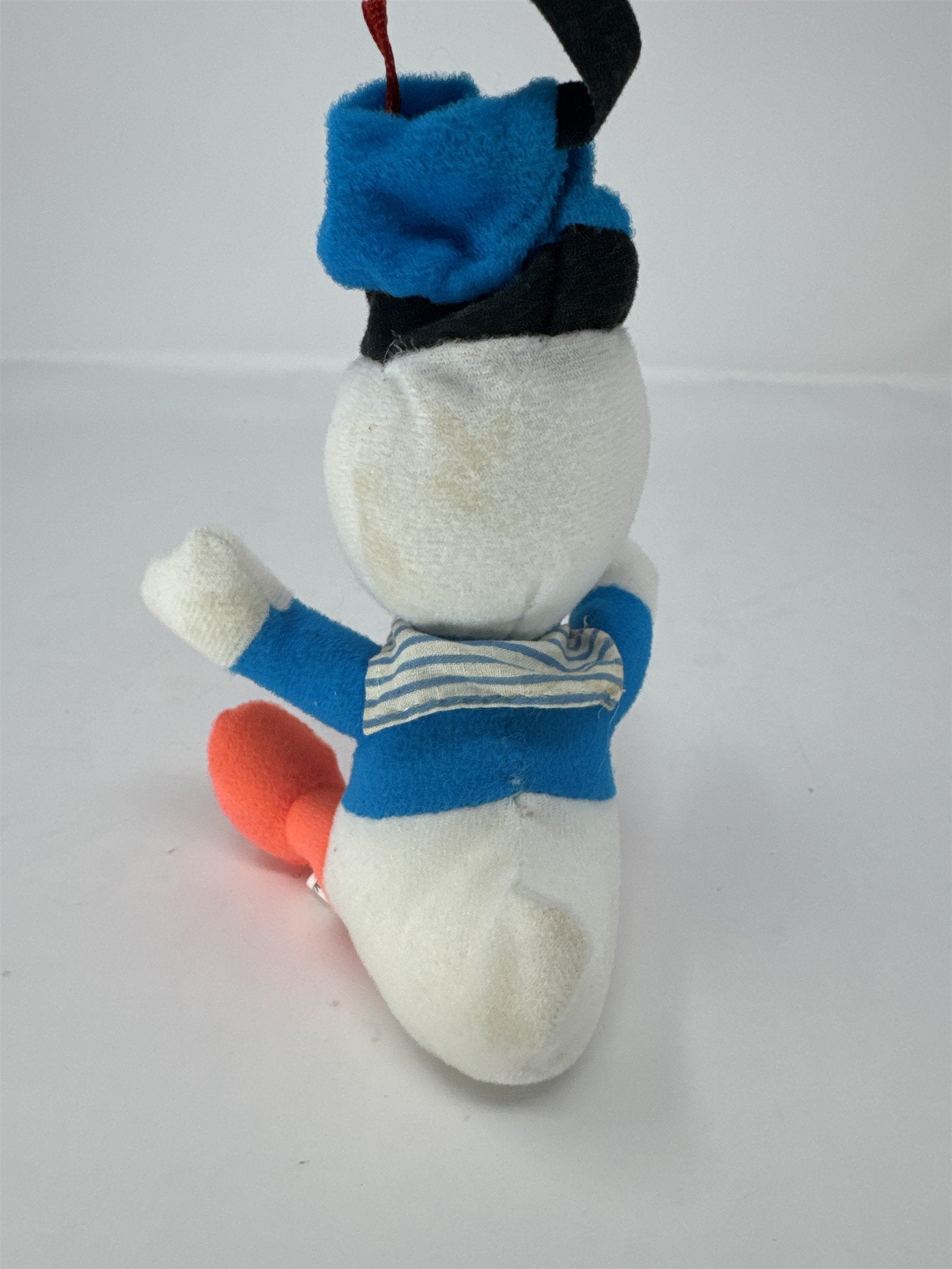 Retro MCM Blue Outfit Duck Plush Figure Vintage Duck Animal (Some Staining)