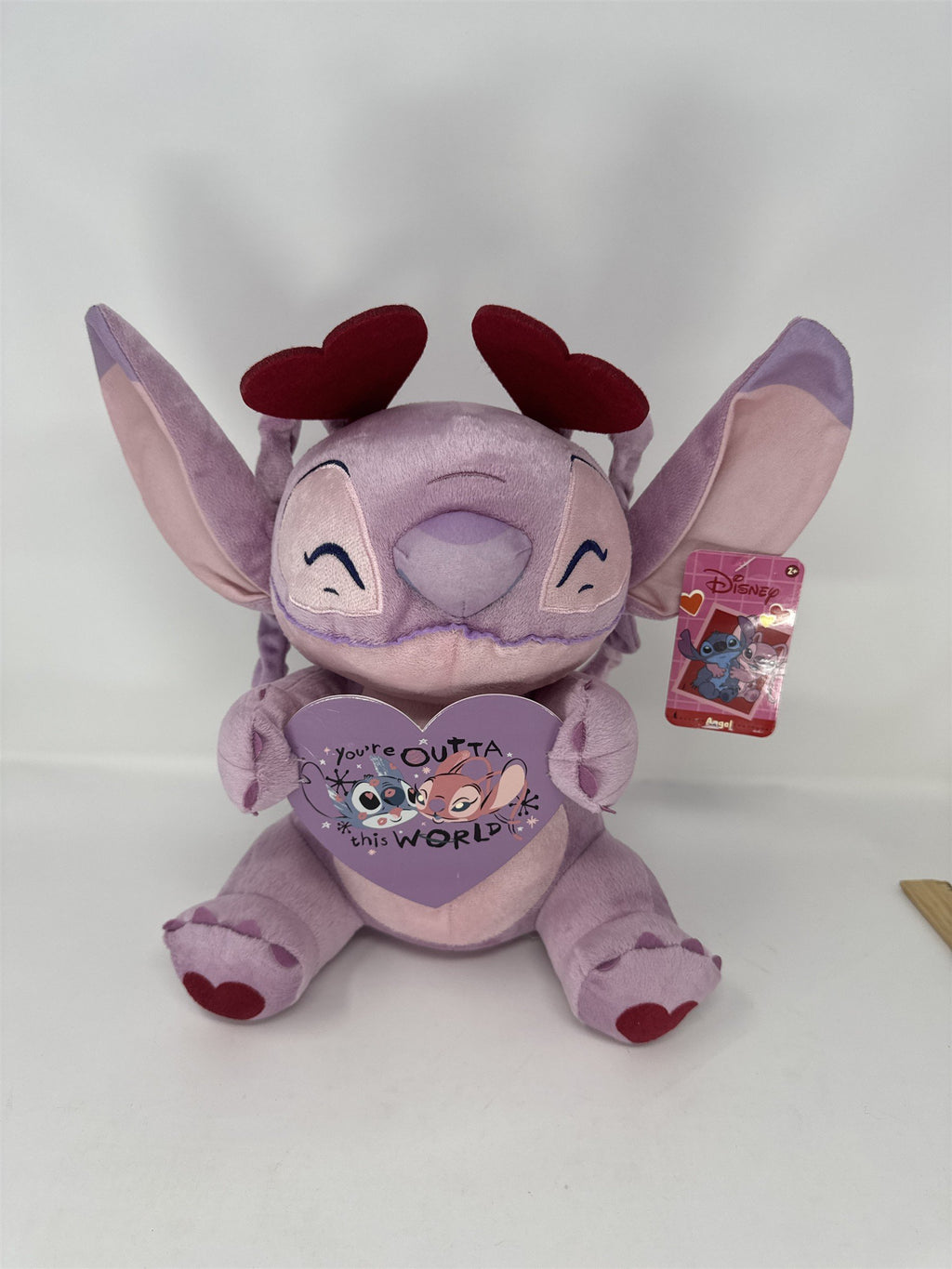 Disney Stitch Angel Valentine's Day Plush Love Heart Stuffed Animal